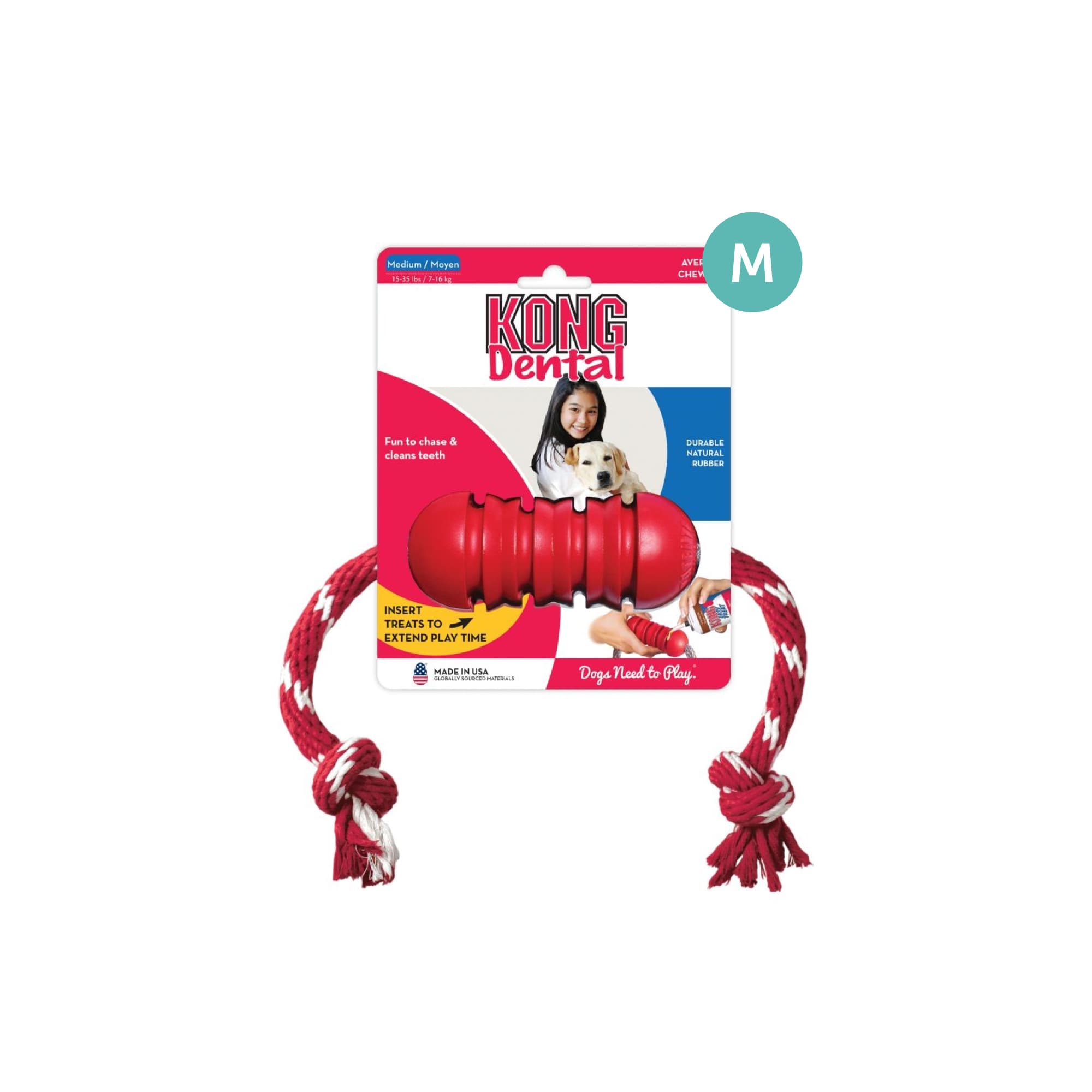 KONG Classic Dental w/Rope (Medium), 1pcs