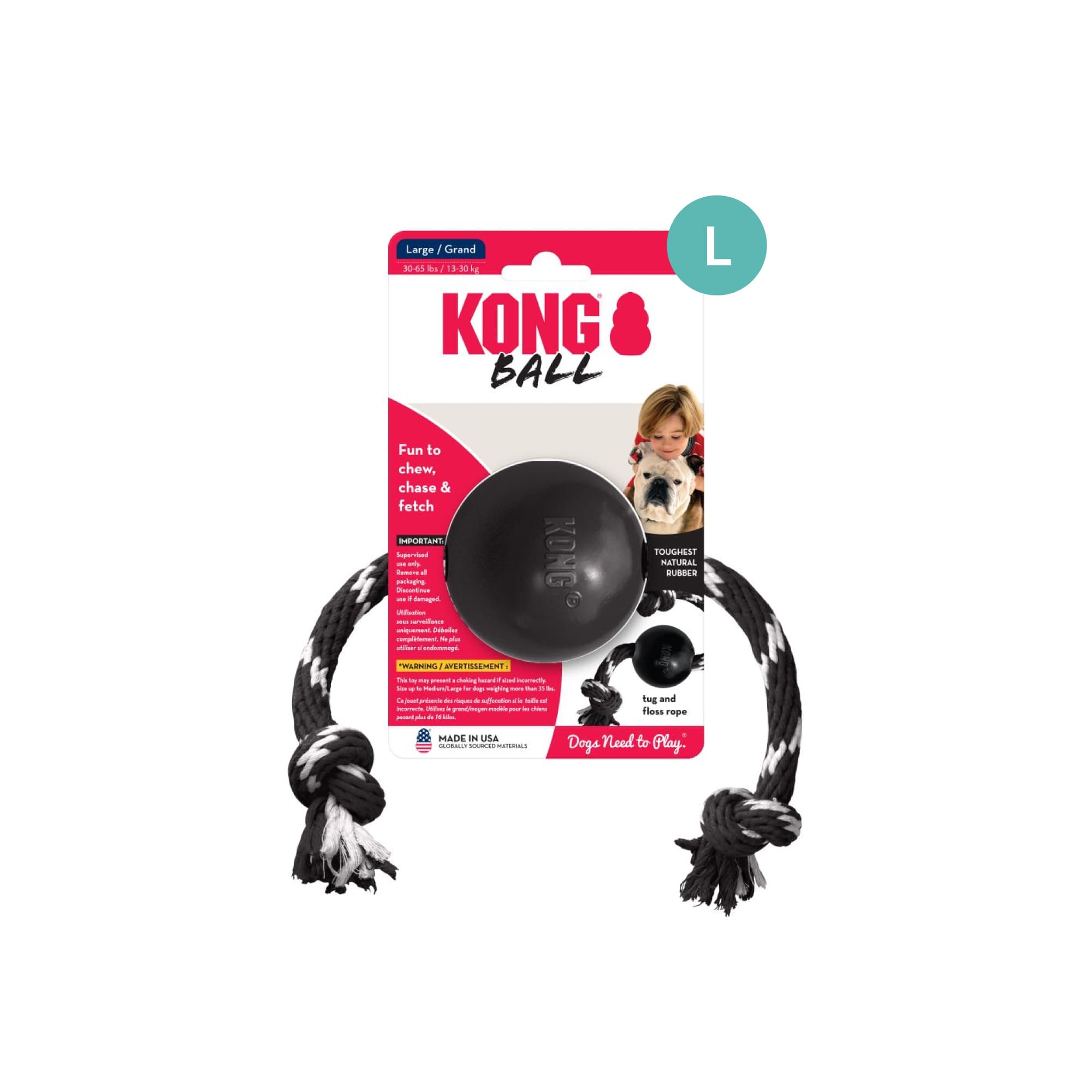 KONG Extreme Ball w/Rope (Large), 1pcs