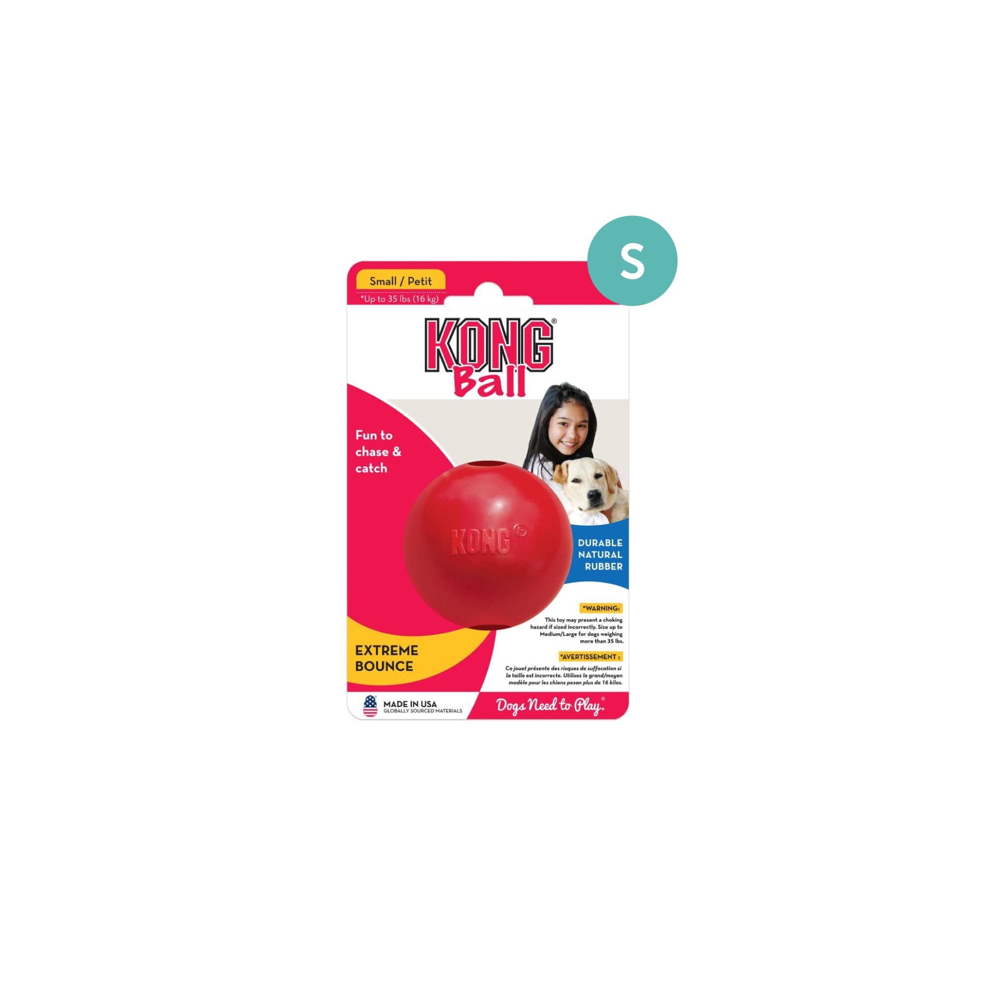 KONG Classic Ball w/Hole (Small), 1pcs