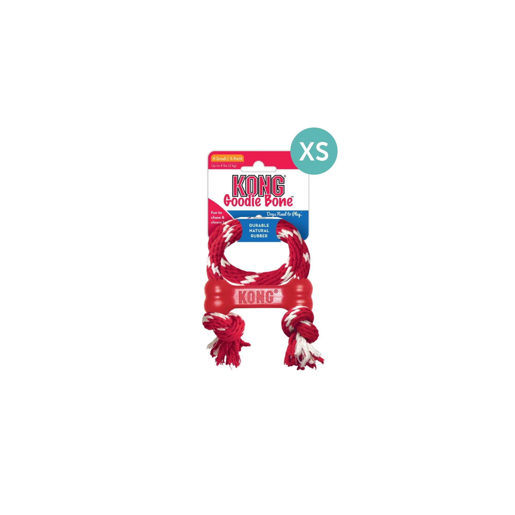 KONG Classic Goodie Bone w/Rope (XSmall), 1pcs