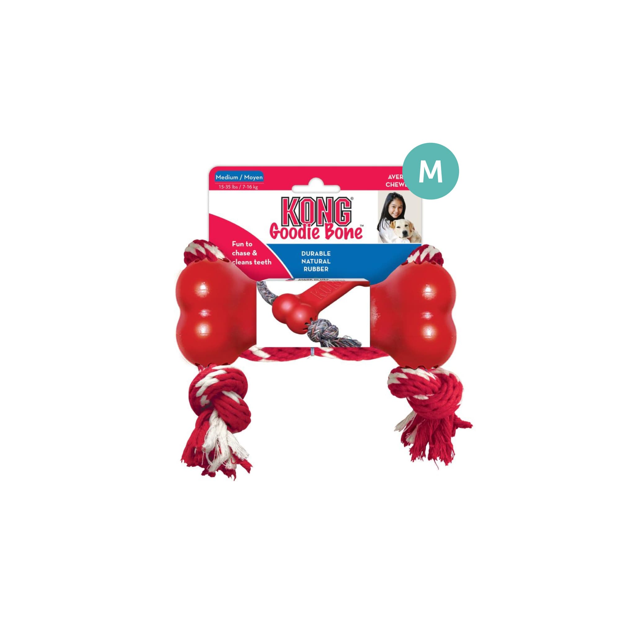 KONG Classic Goodie Bone w/Rope (Medium), 1pcs
