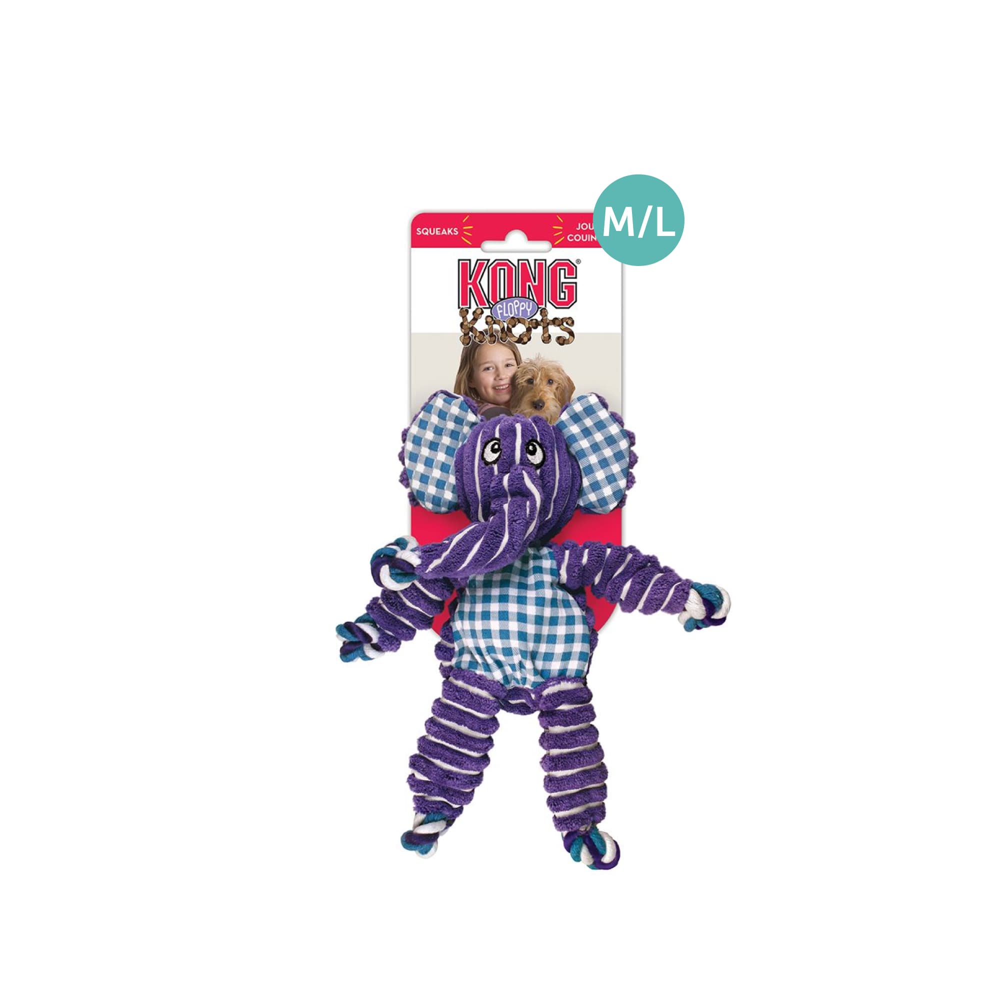 KONG Floppy Knots Elephant (Medium/Large), 1pcs