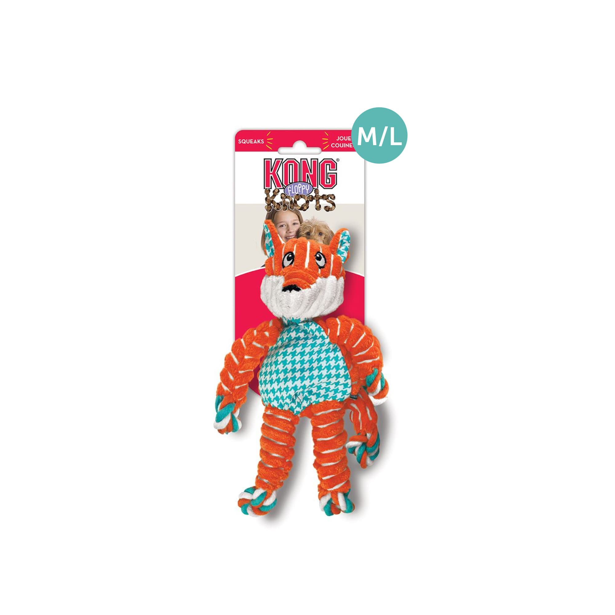 KONG Floppy Knots Fox (Medium/Large), 1pcs