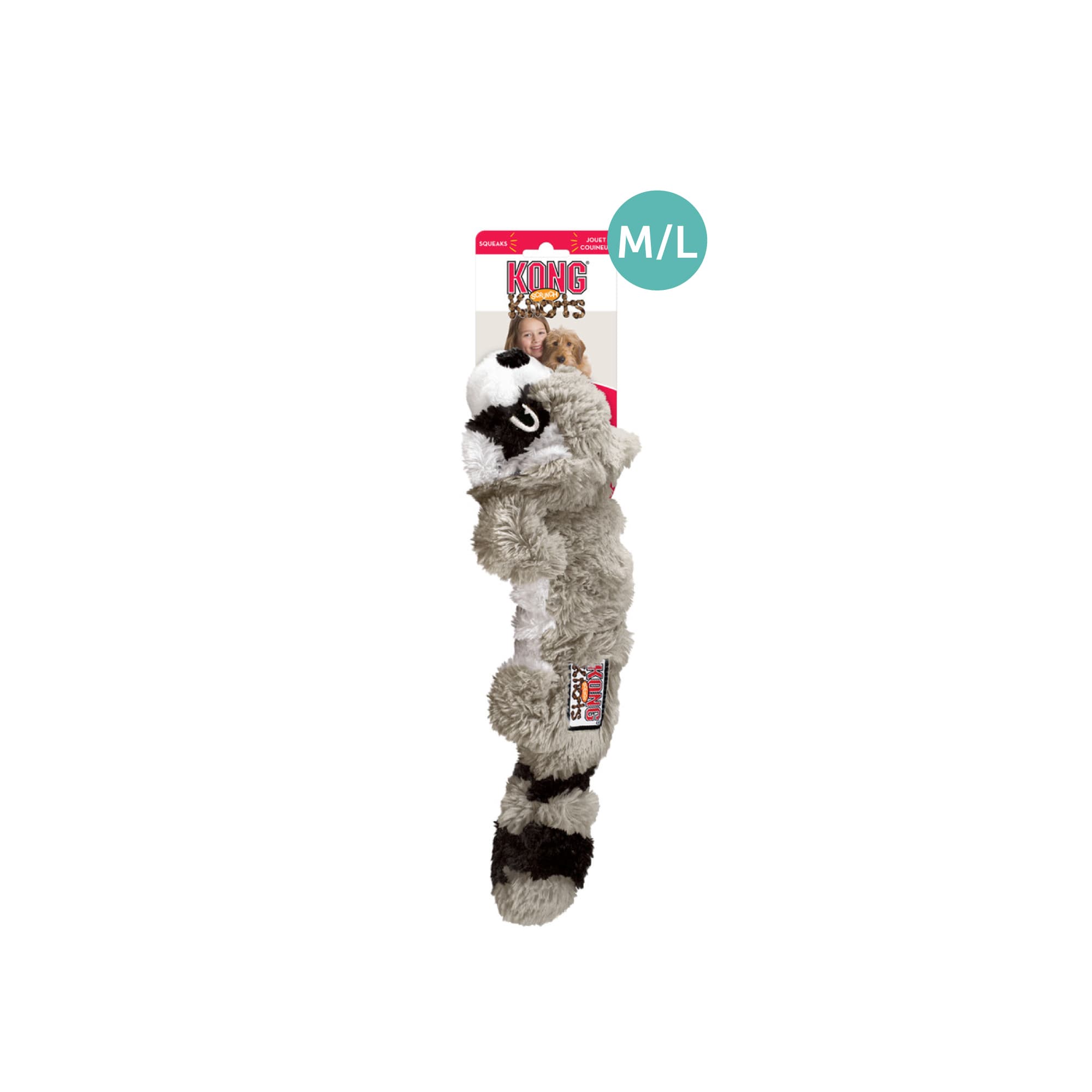 KONG Scrunch Knots Raccoon (Medium/Large), 1pcs