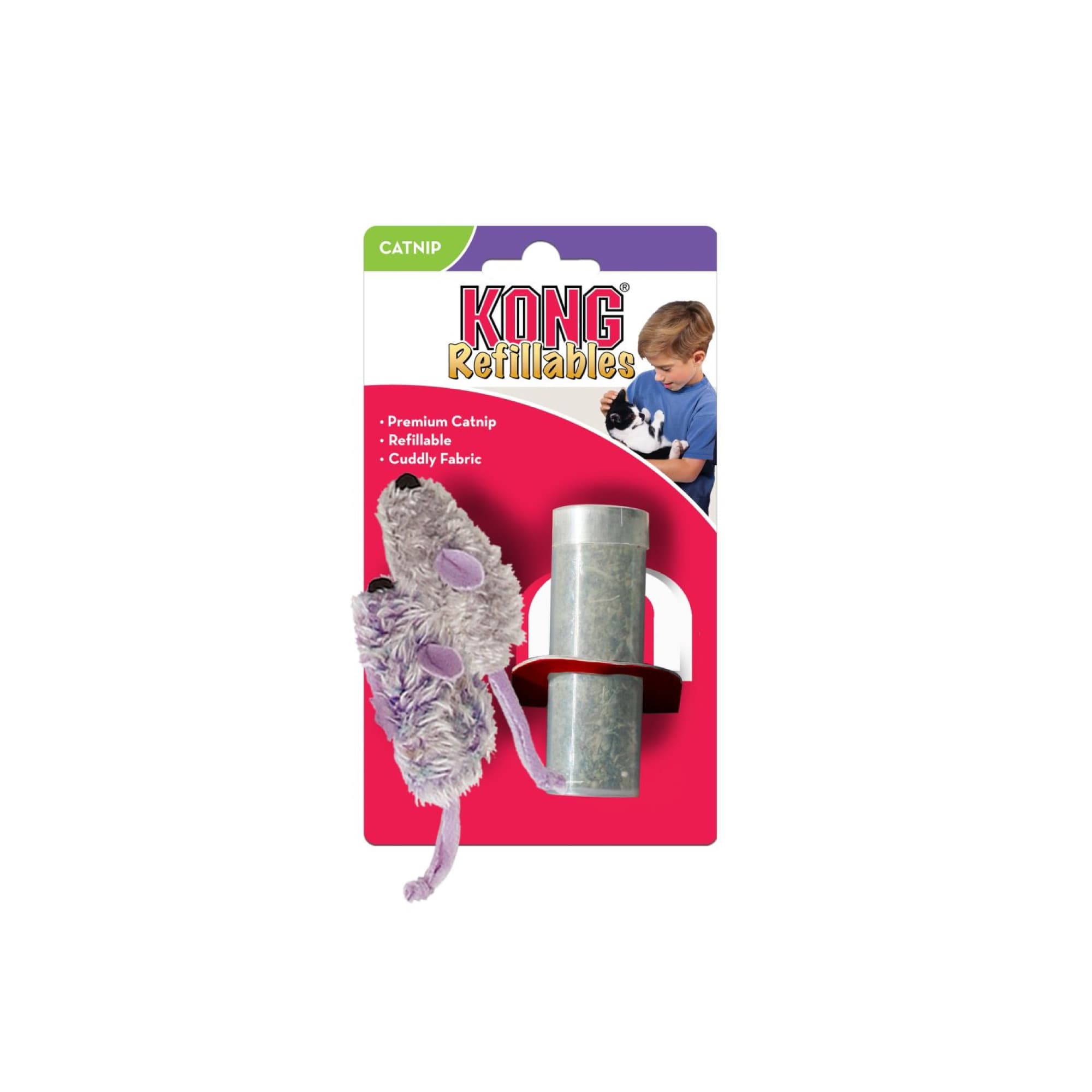 KONG Refillables Mouse Purple/Frosty Grey (One Size), 2pcs