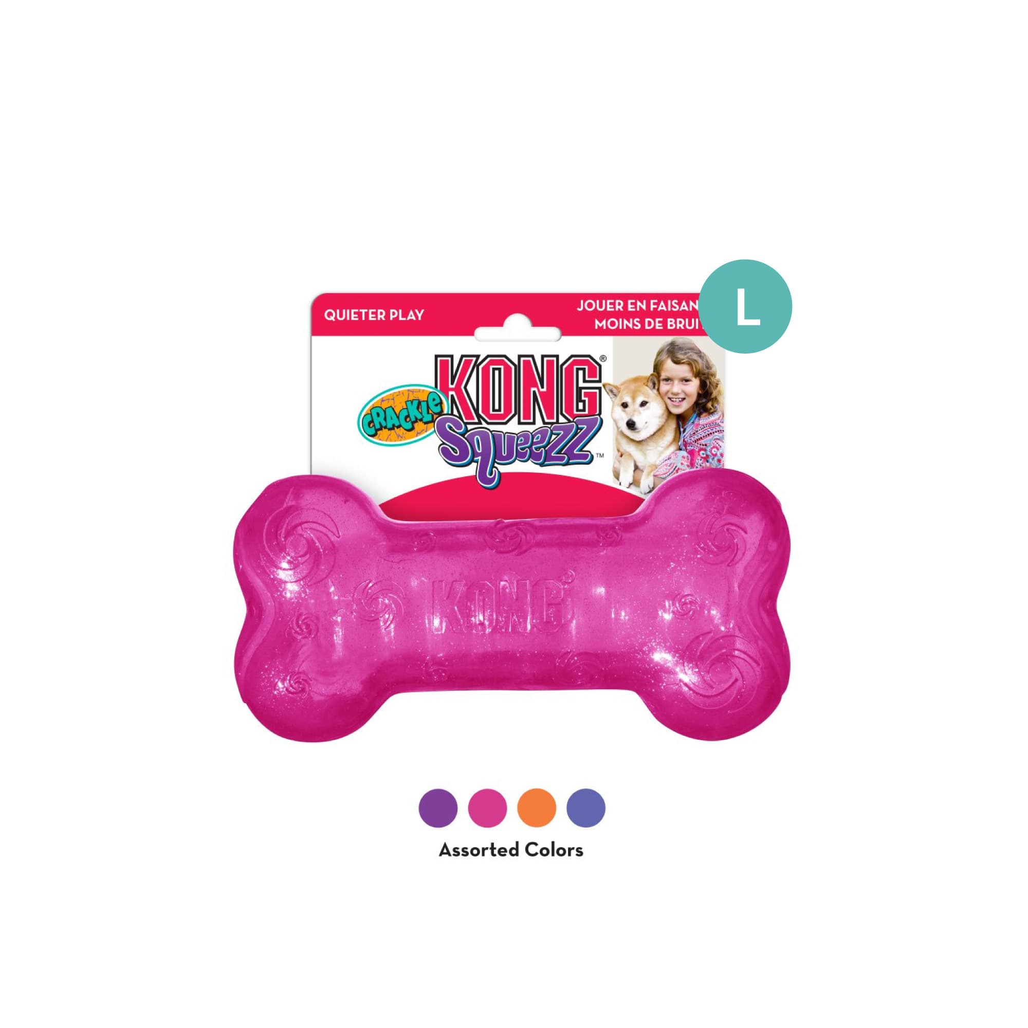 KONG Squeezz Crackle Bone Assorted (Large), 1pcs