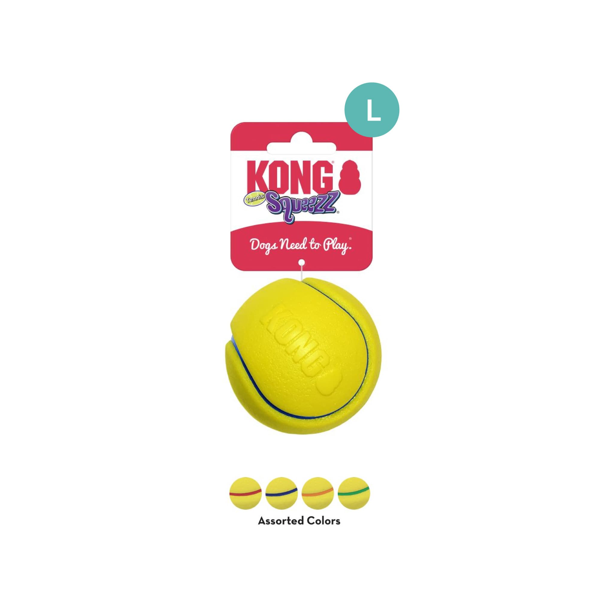 KONG Squeezz Tennis Assorted (Large), 2pcs