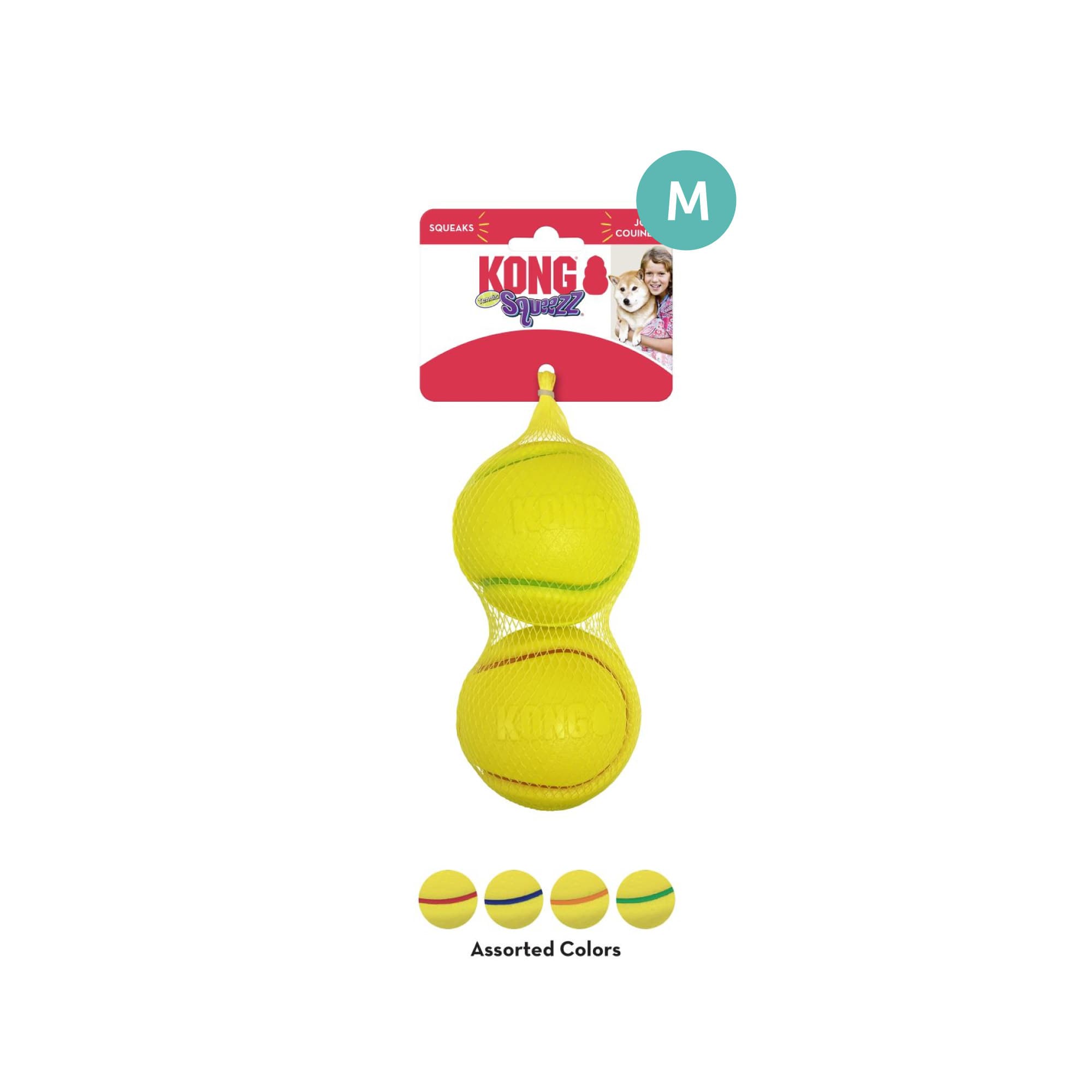 KONG Squeezz Tennis Assorted (Medium), 2pcs