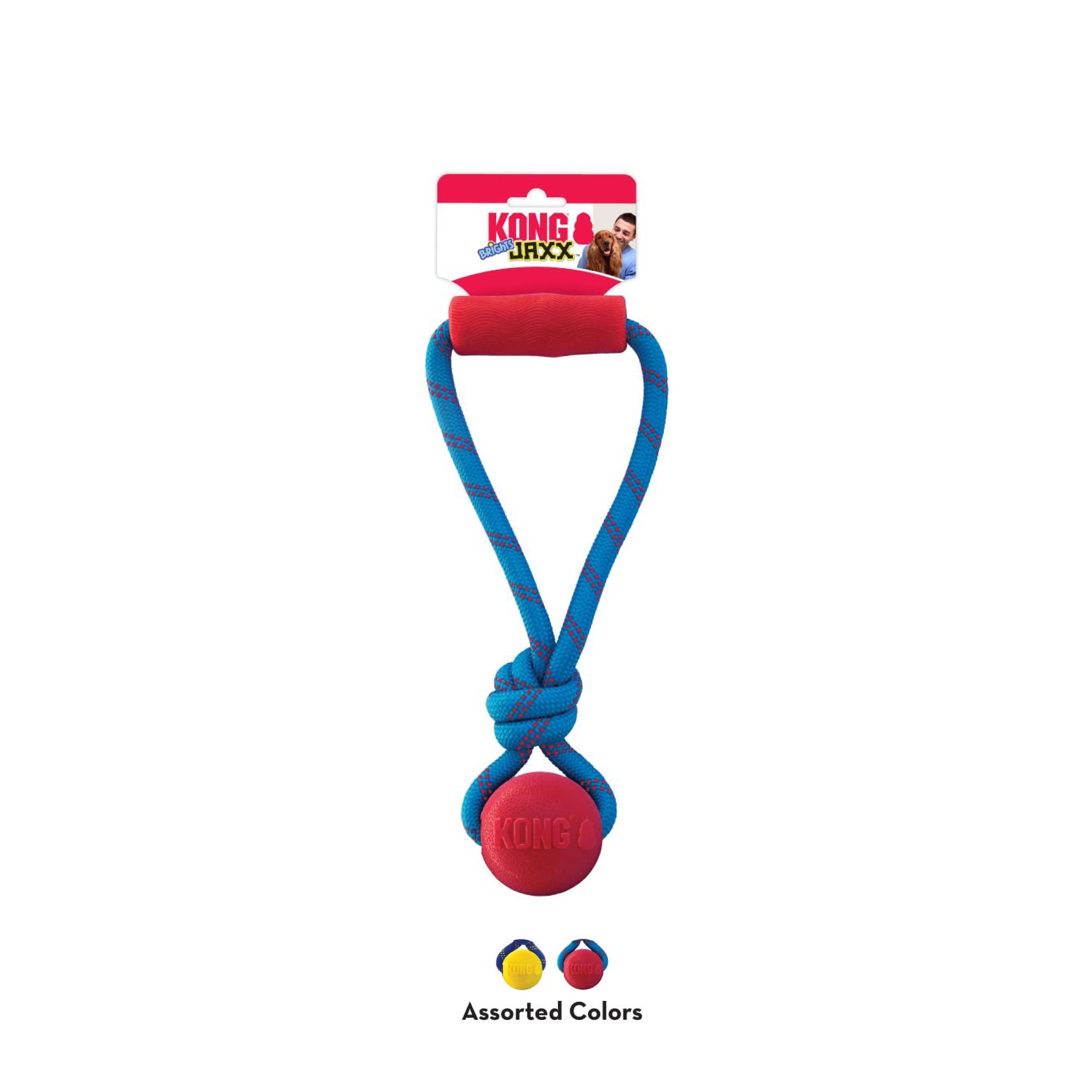 KONG Jaxx Brights Tug w/Ball Assorted (Medium), 1pcs