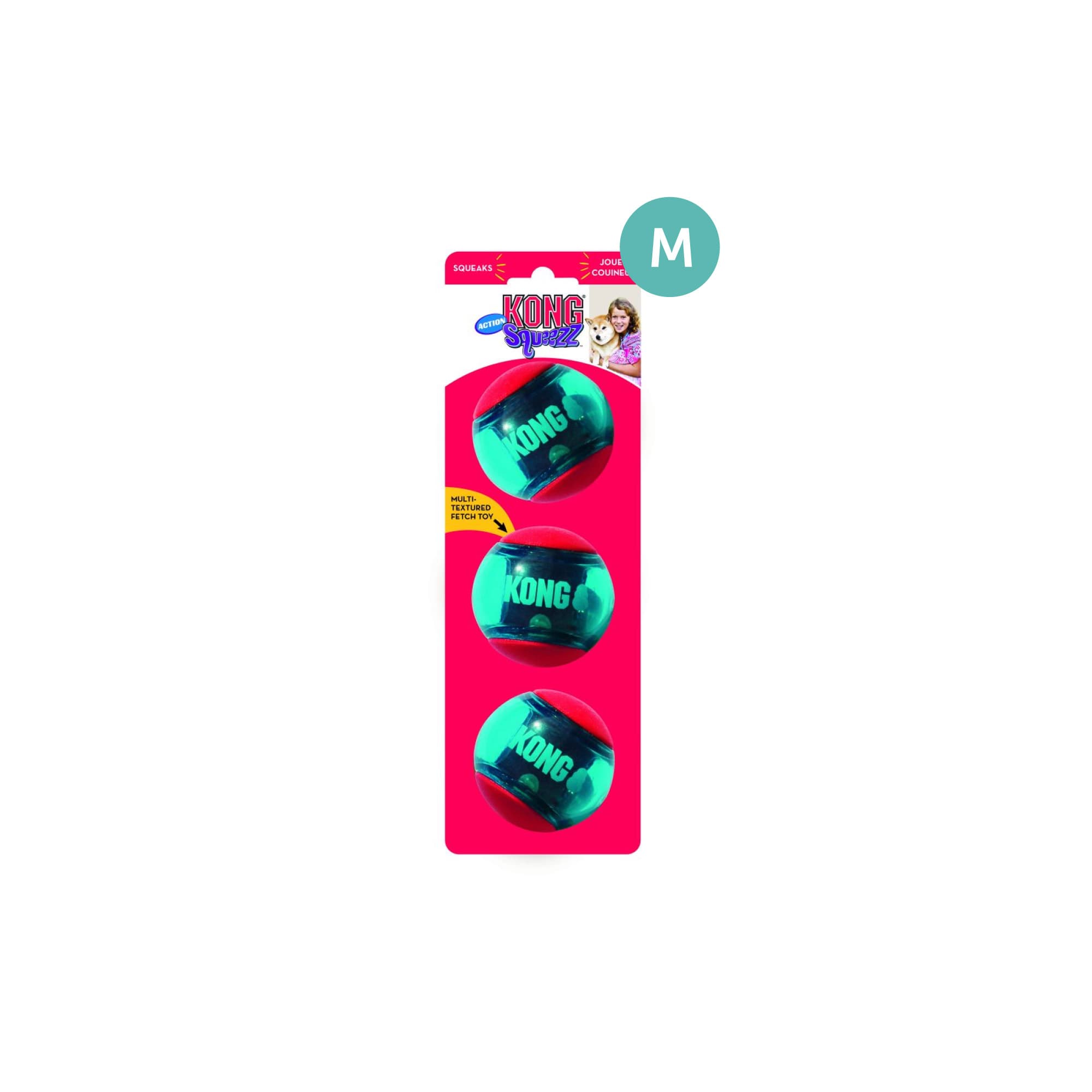 KONG Squeezz Action Ball Red (Medium), 3pcs