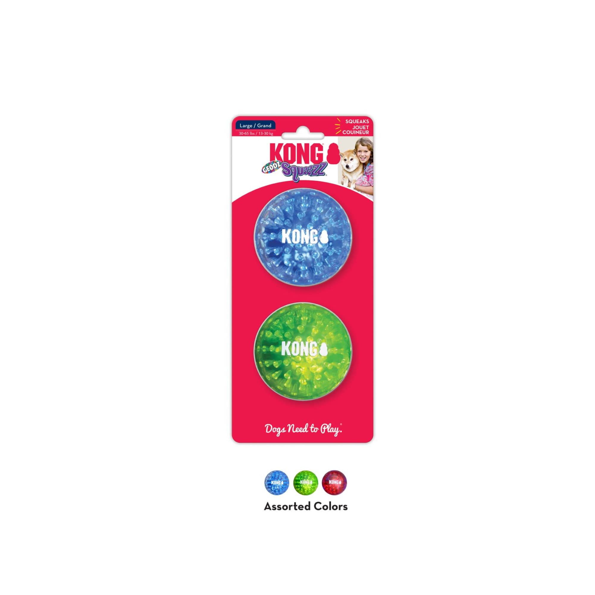 KONG Squeezz Geodz Assorted (Large), 2pcs