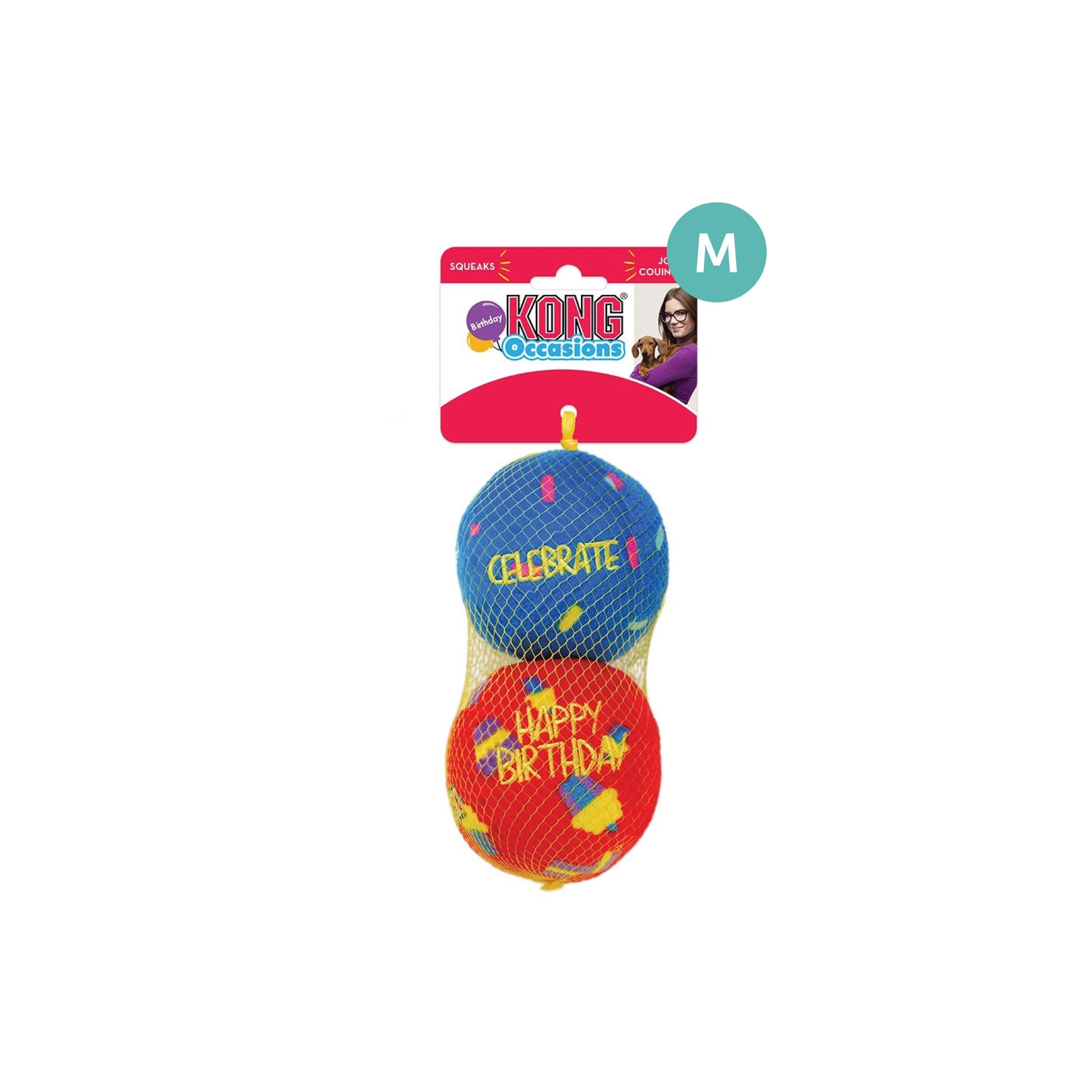 KONG Occasions Birthday Balls (Medium), 2pcs