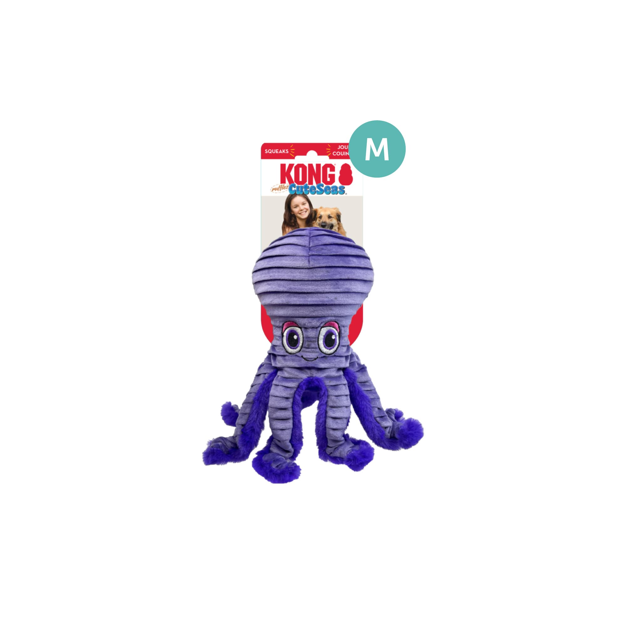 KONG Cuteseas Rufflez Octopus (Medium), 1pcs