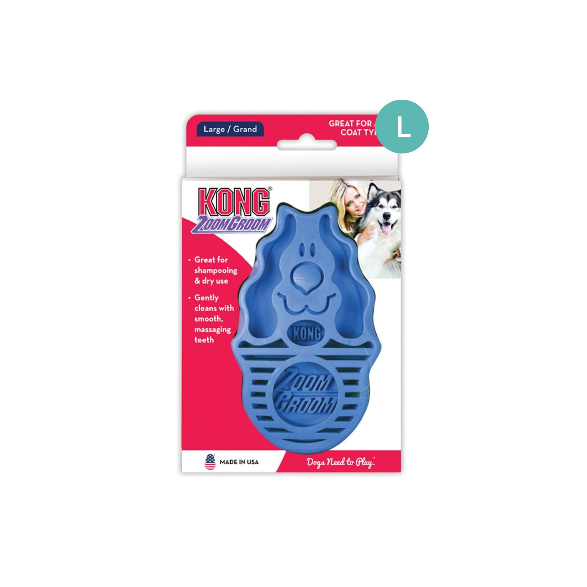 KONG ZoomGroom Boysenberry (Large), 1pcs