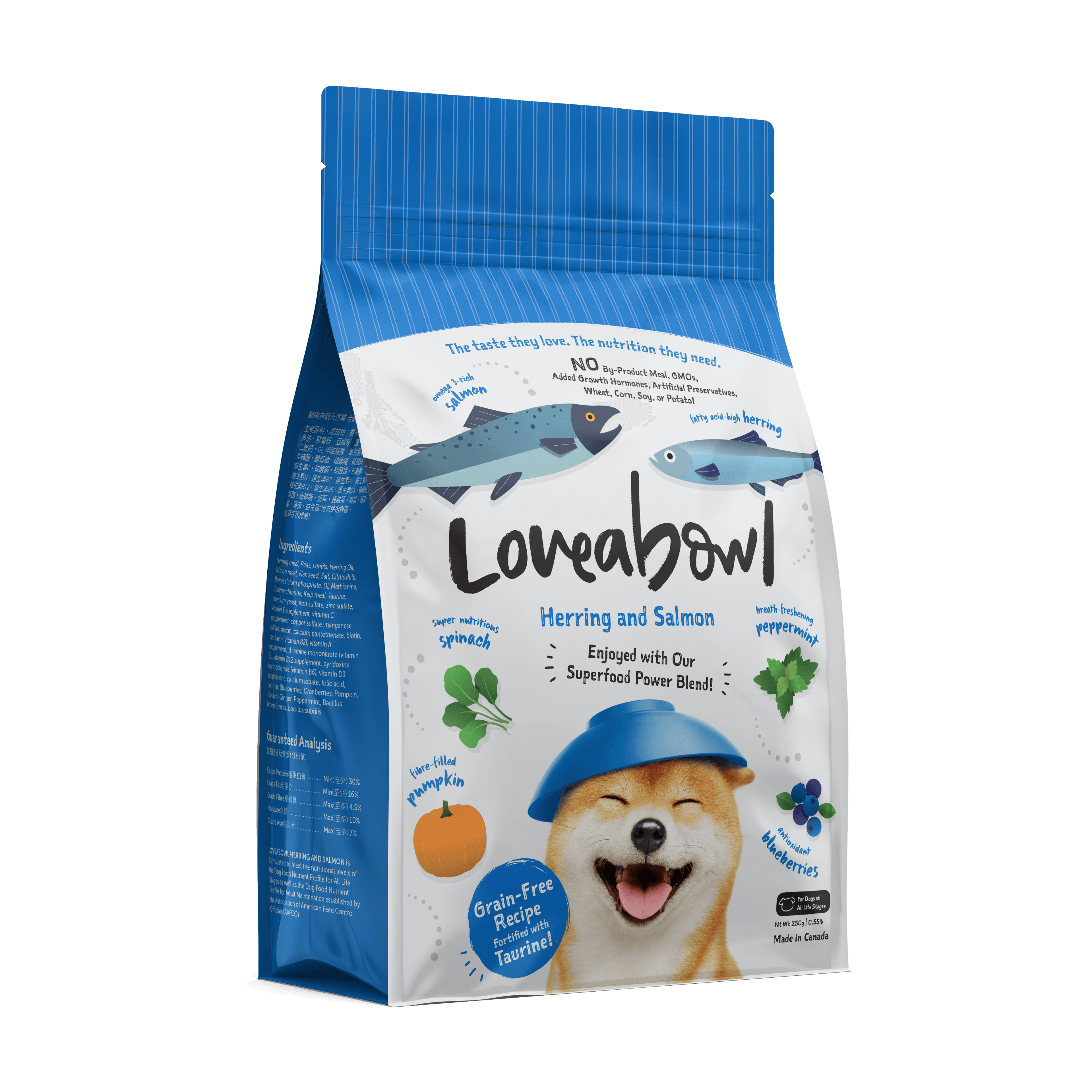 Loveabowl Grain Free Dry Dog Food (Herring & Salmon), 250g