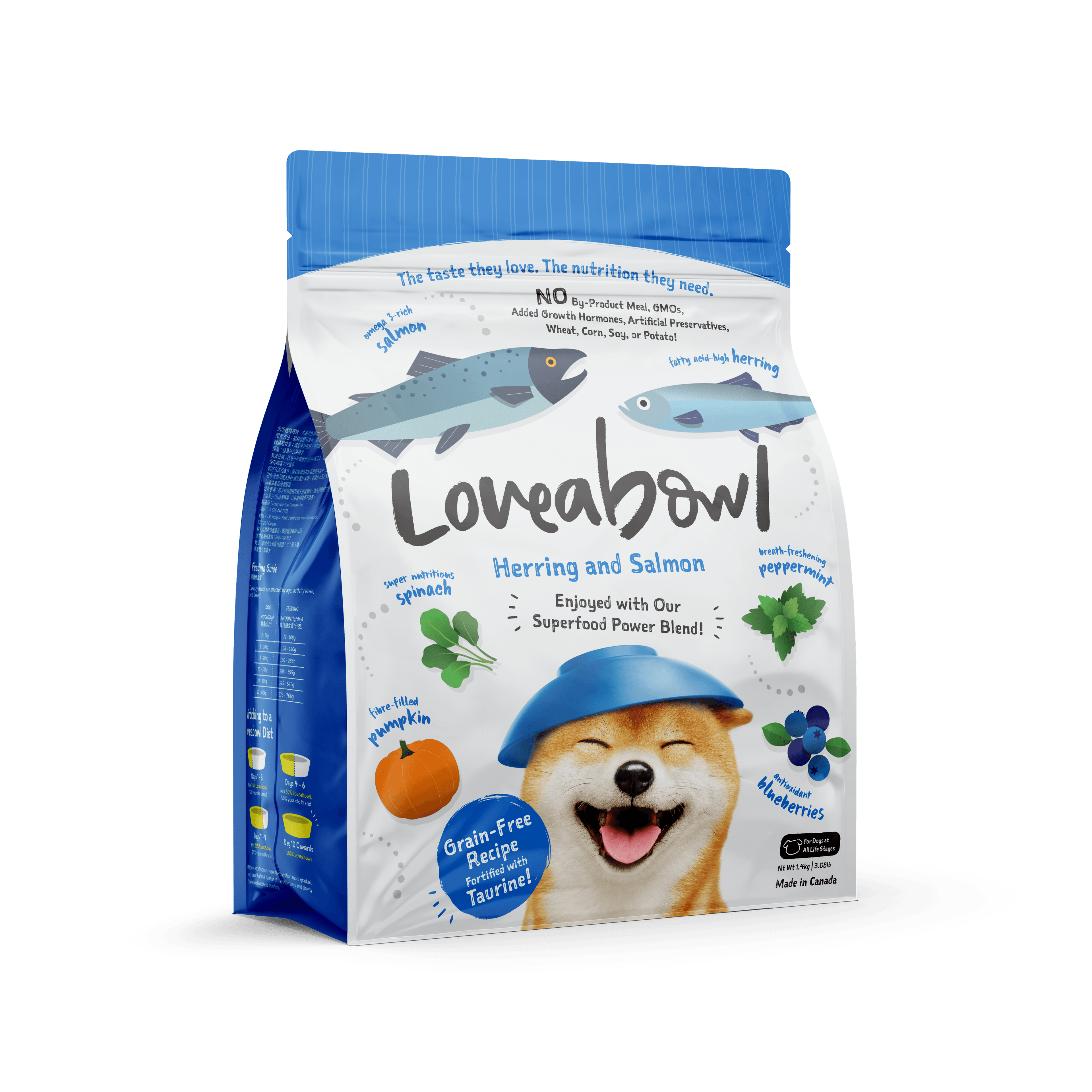 Loveabowl Grain Free Dry Dog Food (Herring & Salmon), 1.4kg