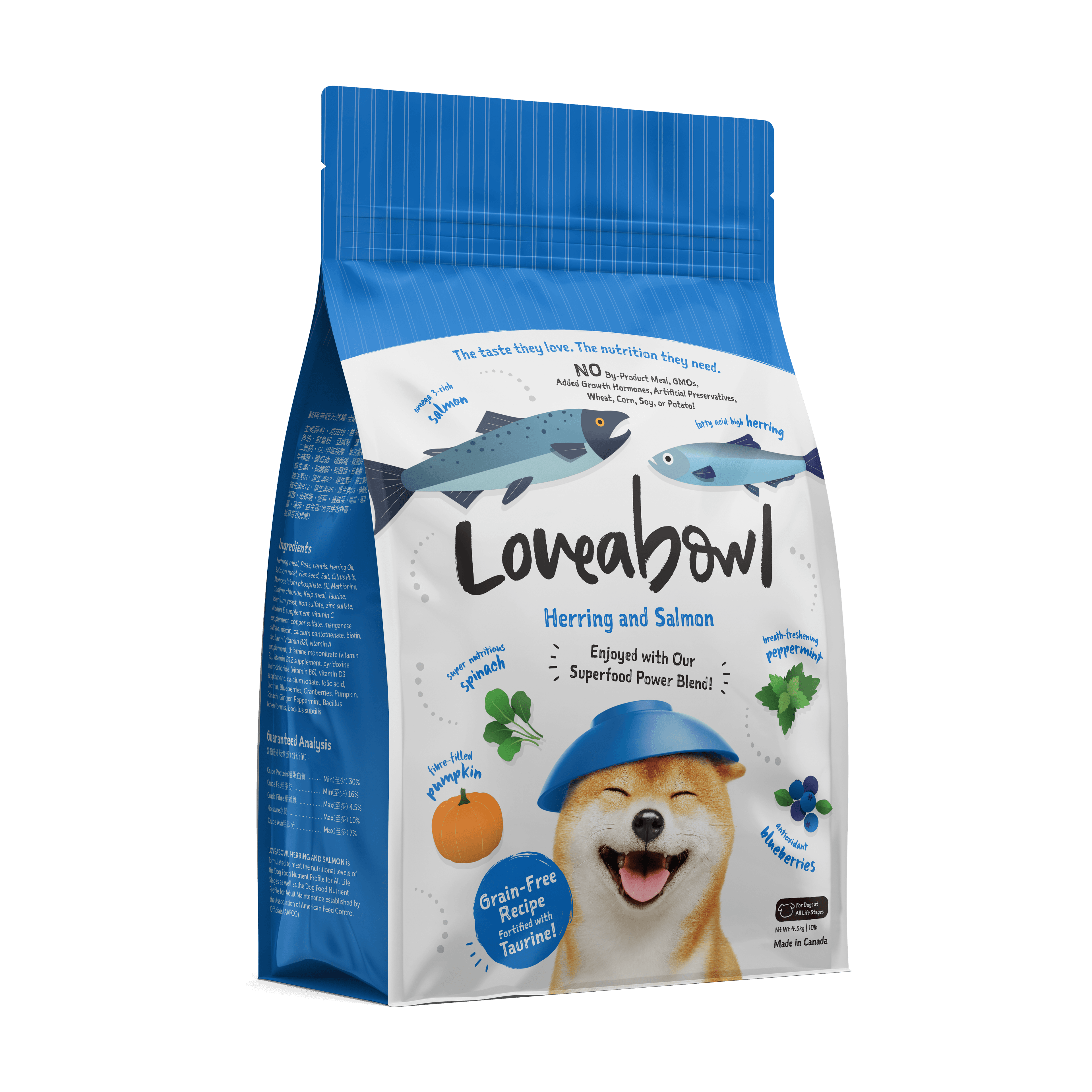 Loveabowl Grain Free Dry Dog Food (Herring & Salmon), 4.5kg