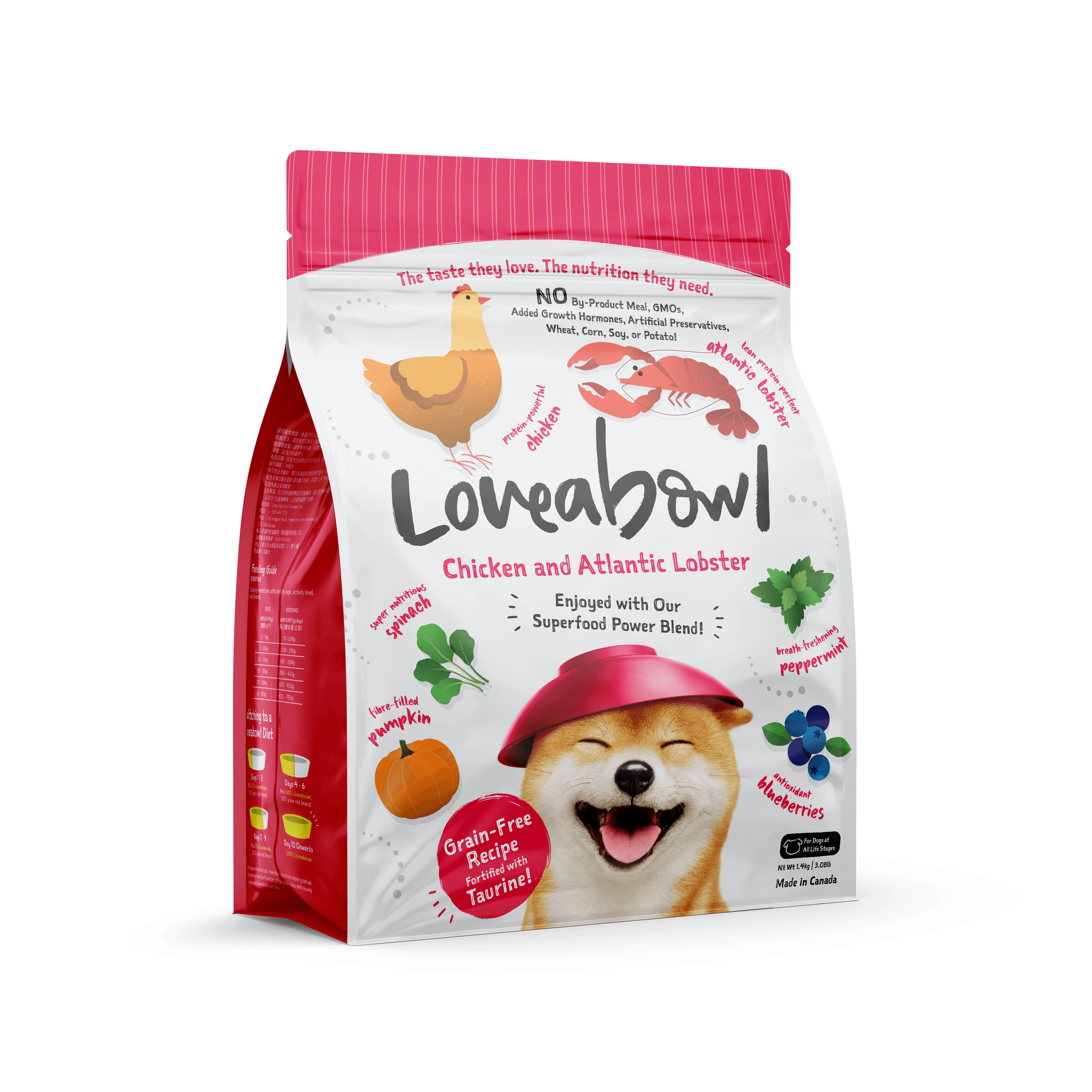 Loveabowl Grain Free Dry Dog Food (Chicken & Lobster), 1.4kg
