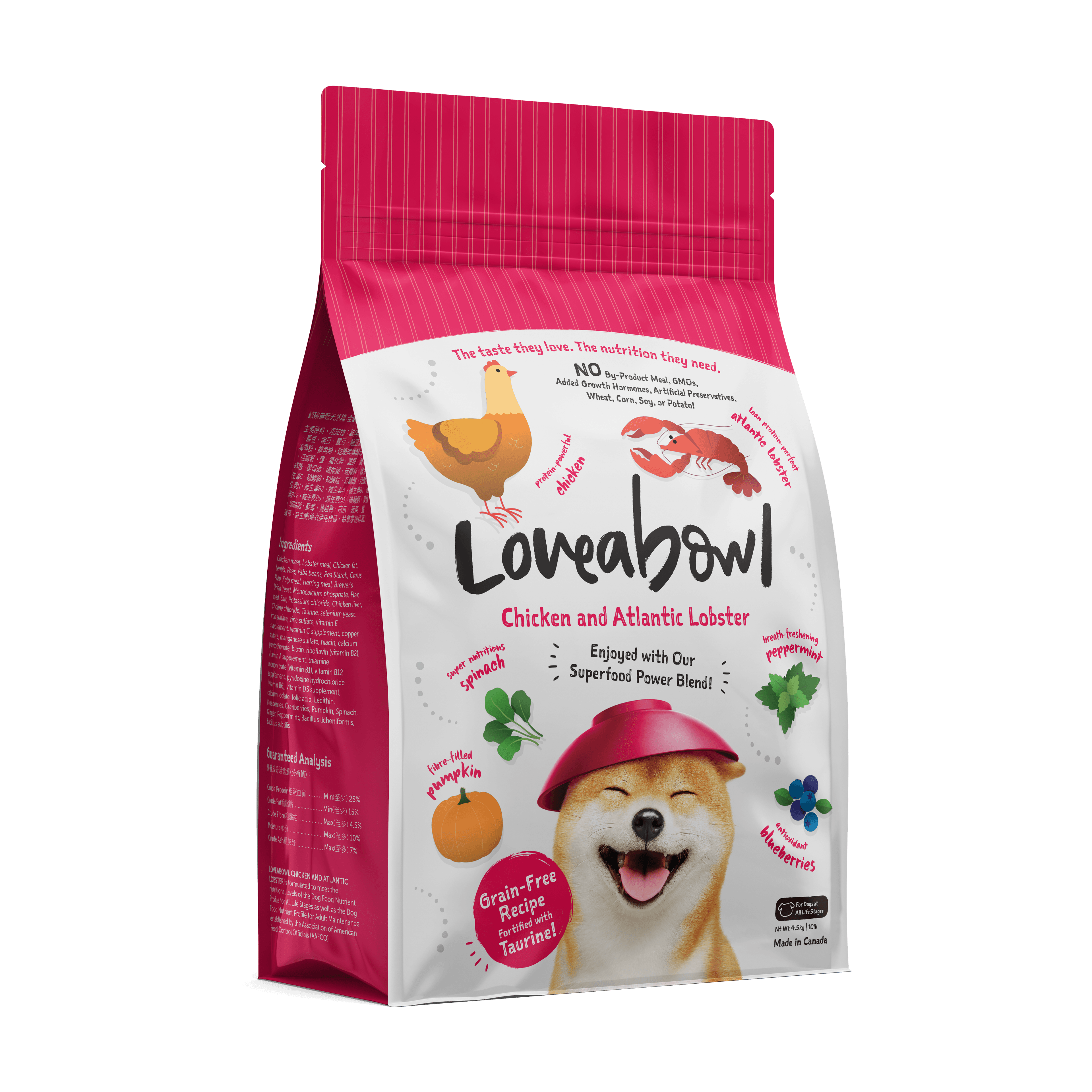 Loveabowl Grain Free Dry Dog Food (Chicken & Lobster), 4.5kg