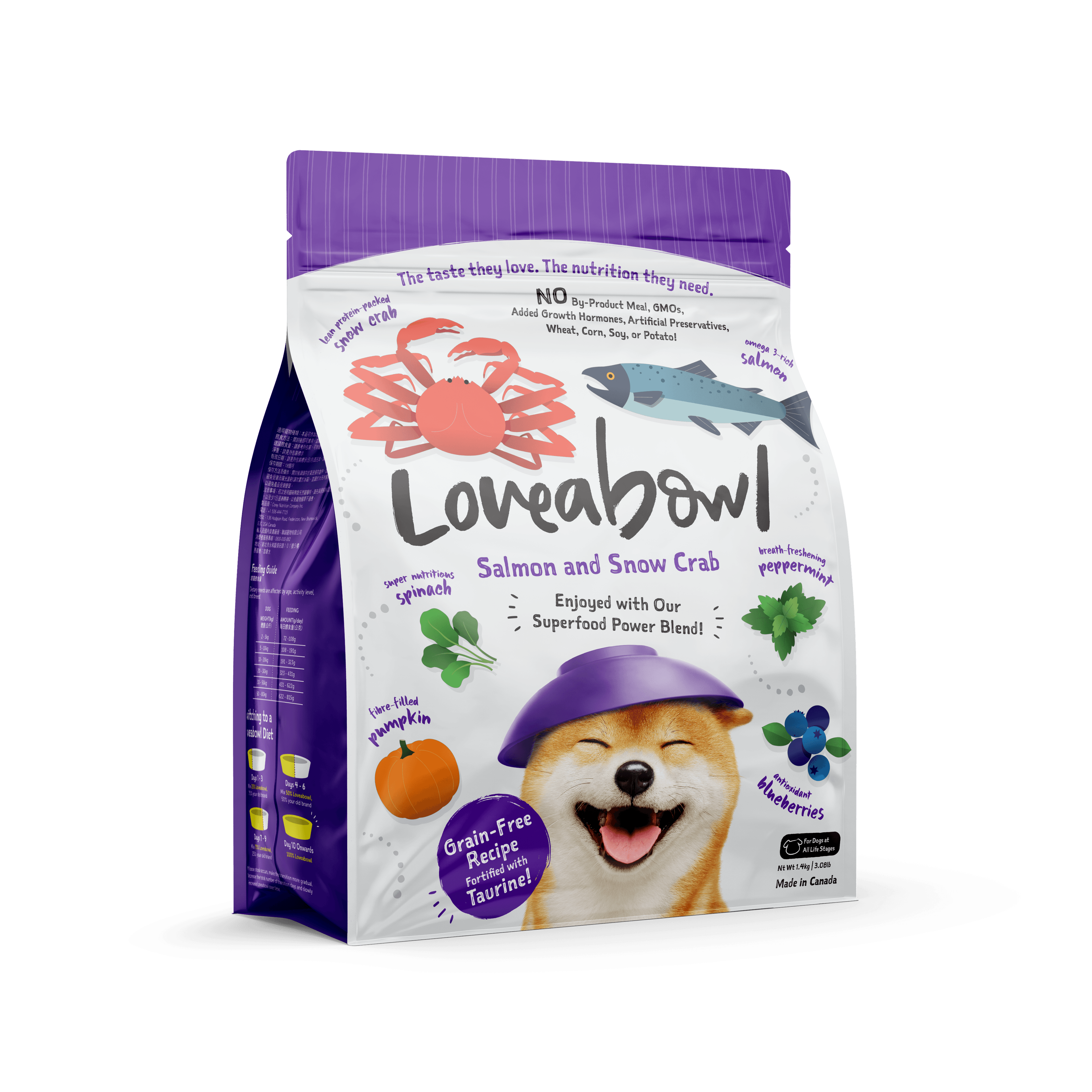 Loveabowl Grain Free Dry Dog Food (Salmon & Snow Crab), 1.4kg