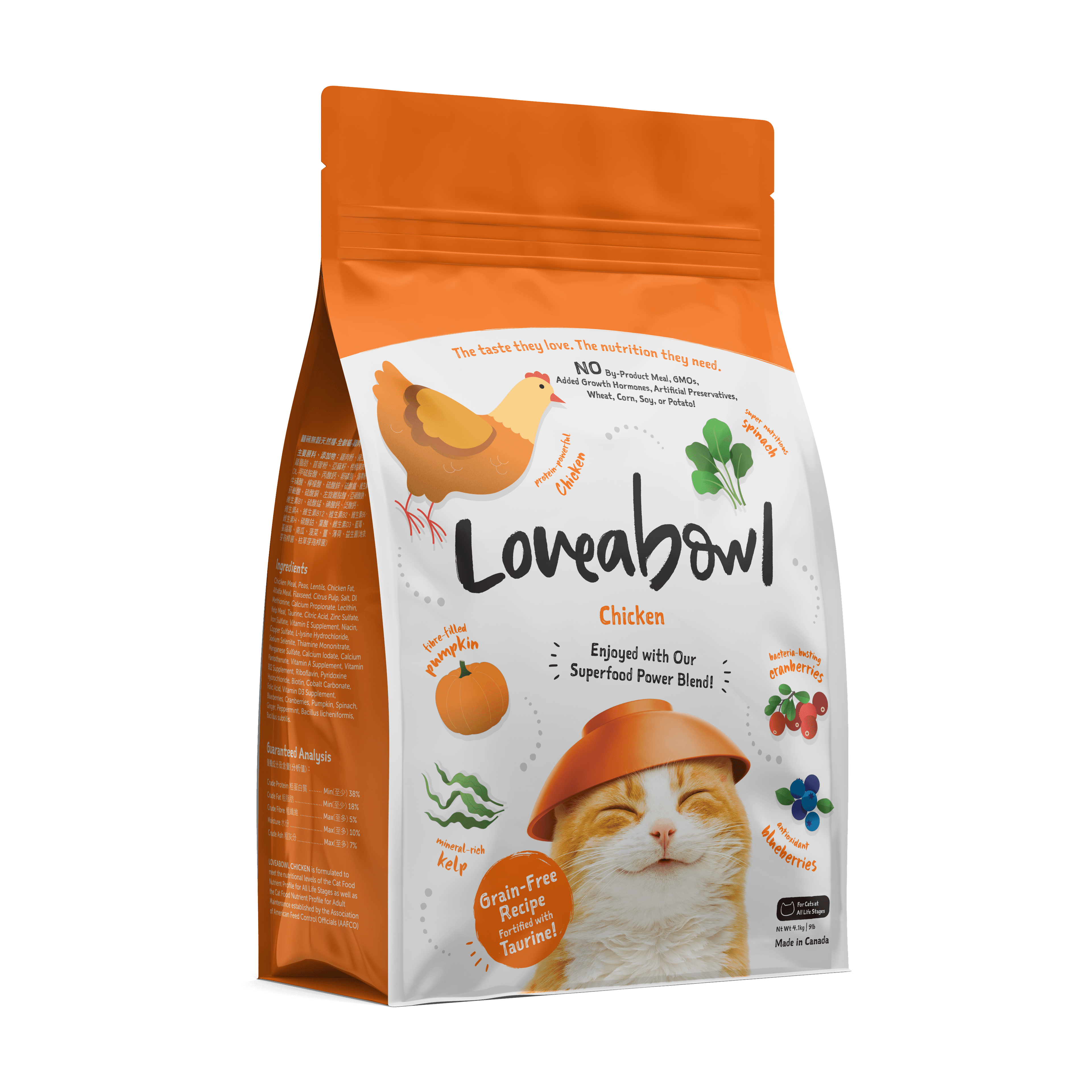 Loveabowl Grain Free Dry Cat Food (Chicken), 4.1kg