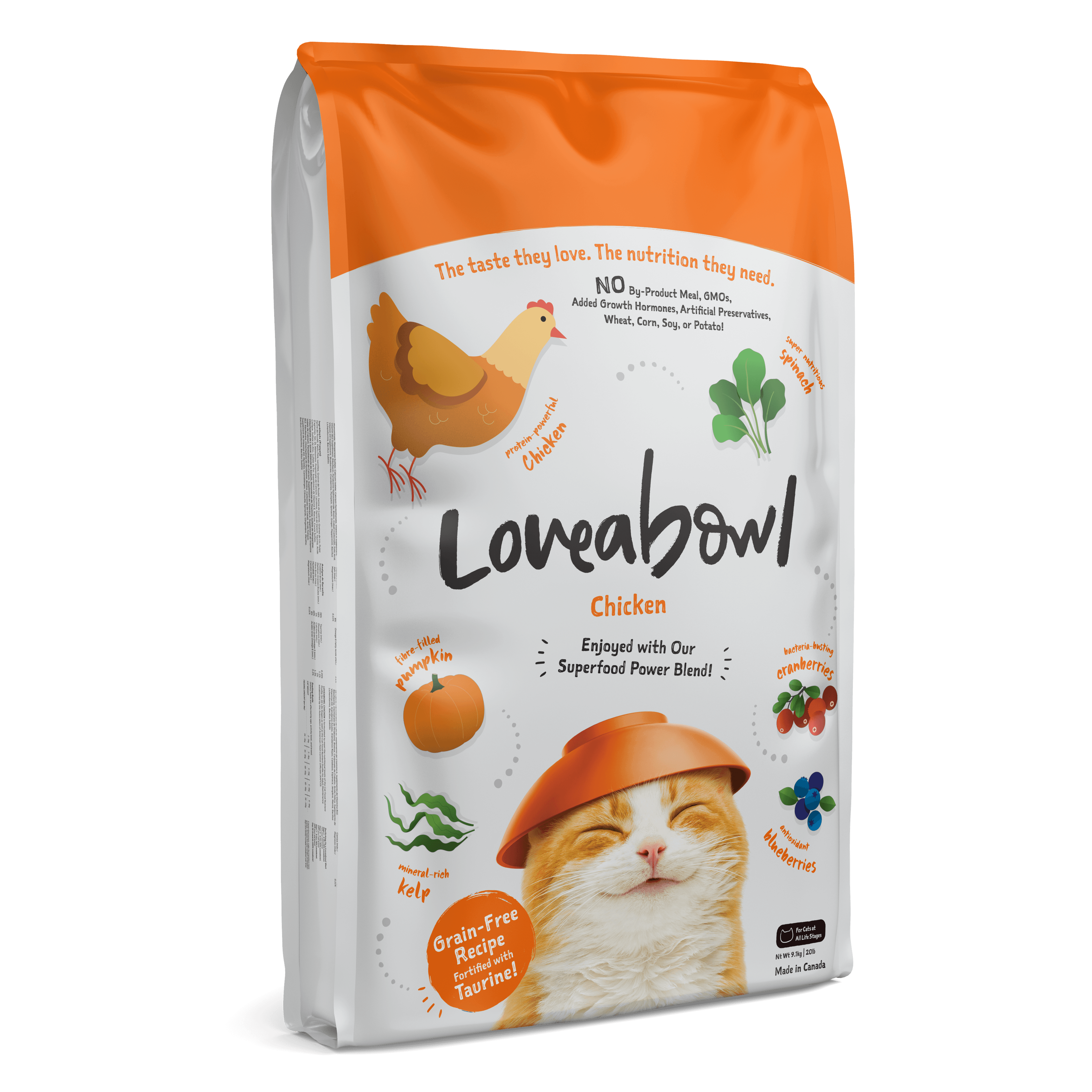 Loveabowl Grain Free Dry Cat Food (Chicken), 9.07kg