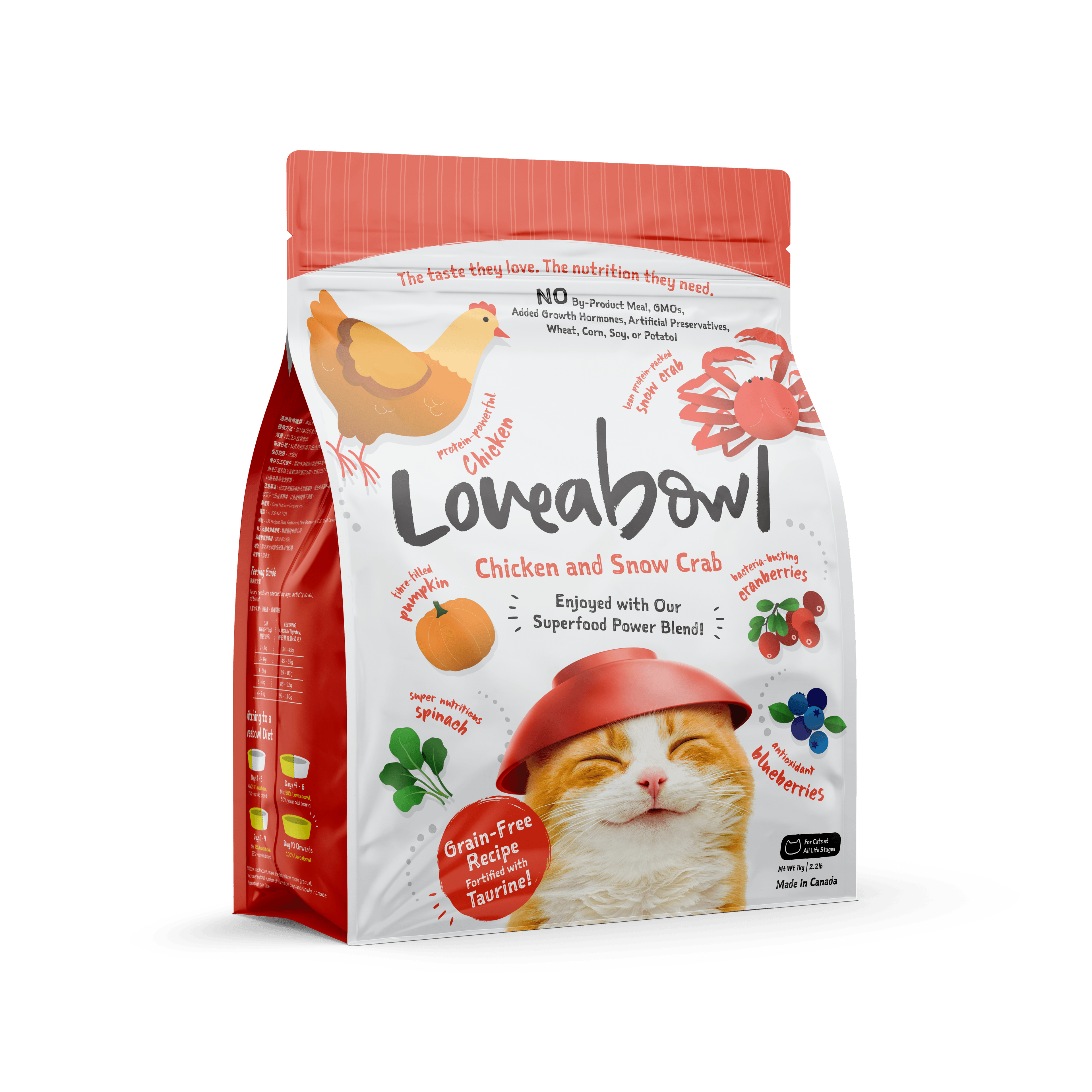Loveabowl Grain Free Dry Cat Food (Chicken & Snow Crab), 1kg