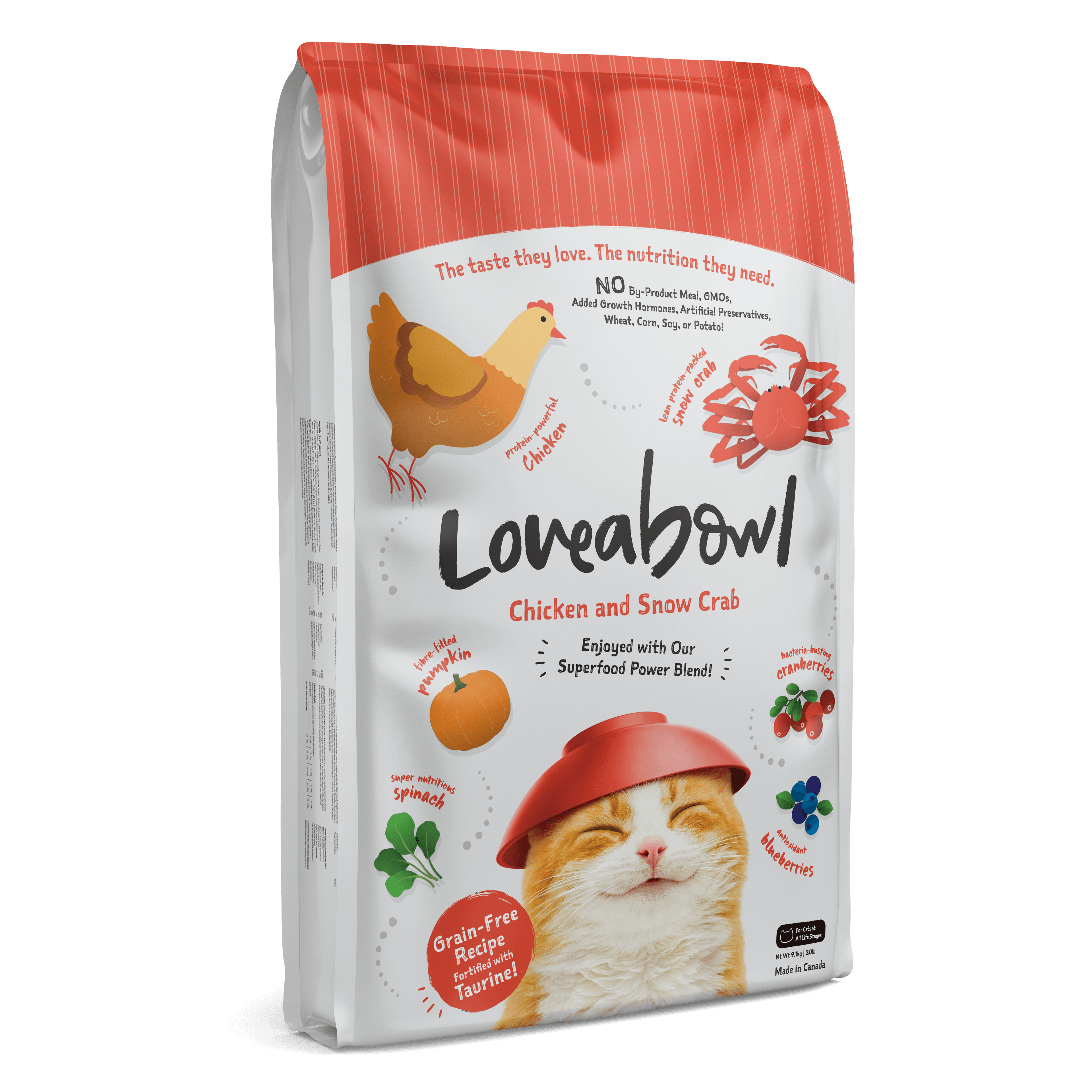 Loveabowl Grain Free Dry Cat Food (Chicken & Snow Crab), 9.07kg