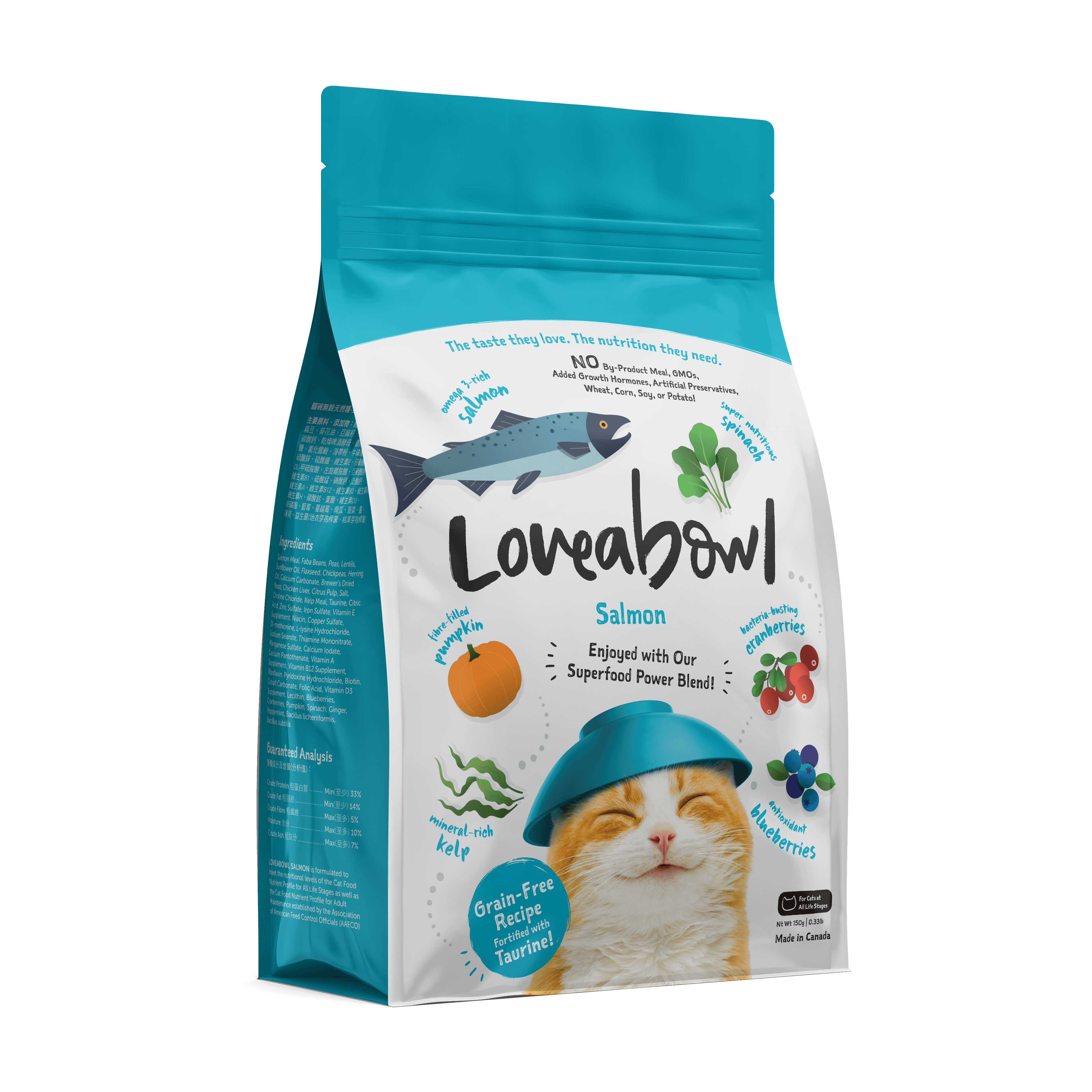 Loveabowl Grain Free Dry Cat Food (Salmon), 150g