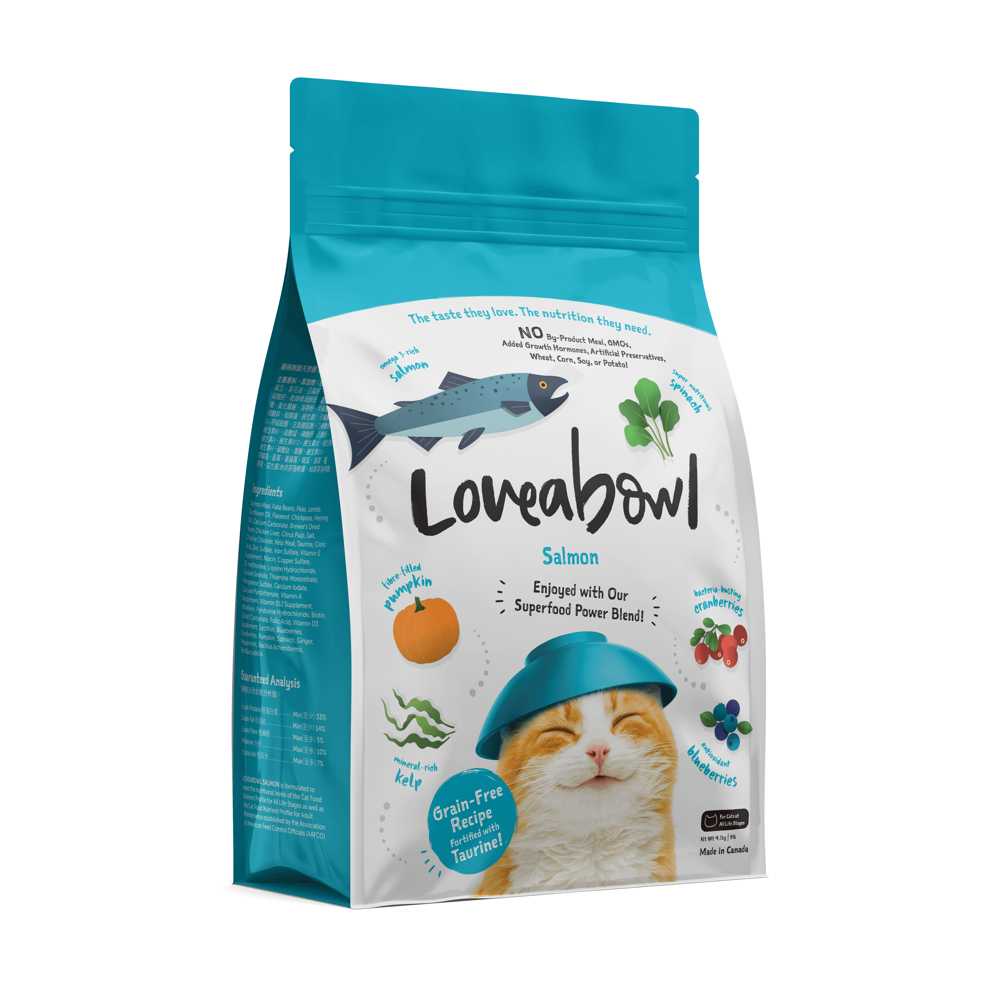 Loveabowl Grain Free Dry Cat Food (Salmon), 4.1kg