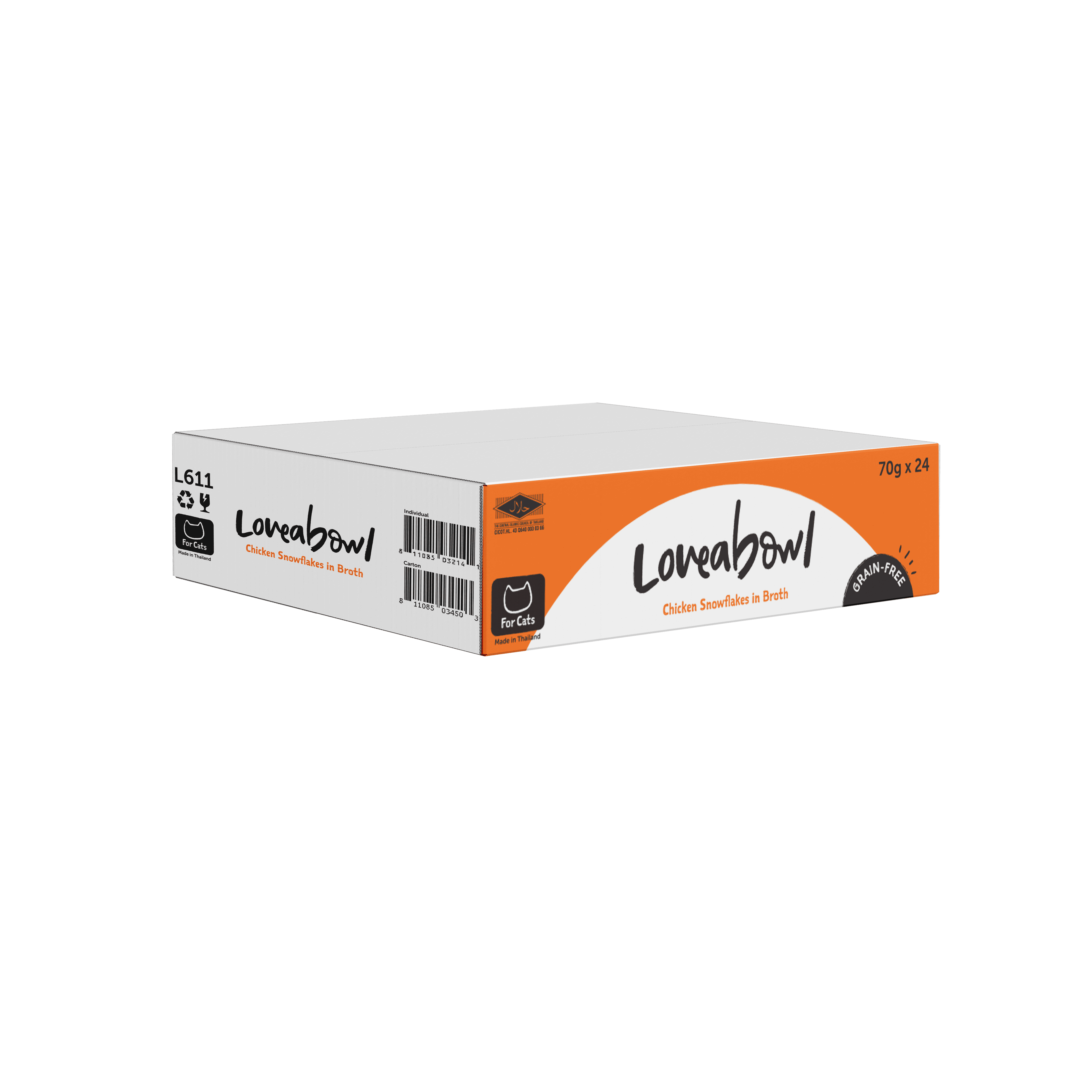 Loveabowl Broth Wet Cat Food (Chicken Snowflakes), 70g x 24