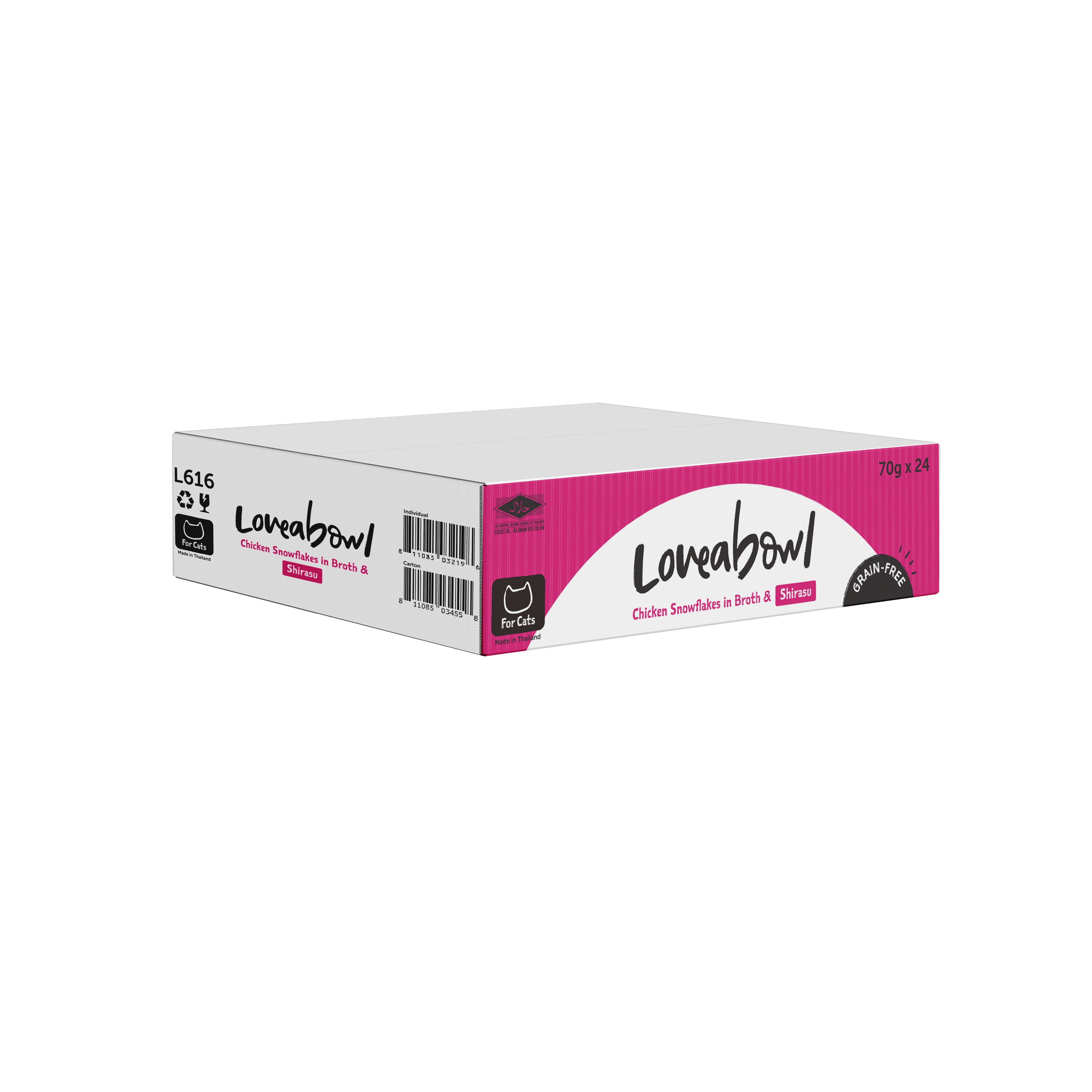 Loveabowl Broth Wet Cat Food (Chicken & Shirasu), 70g x 24