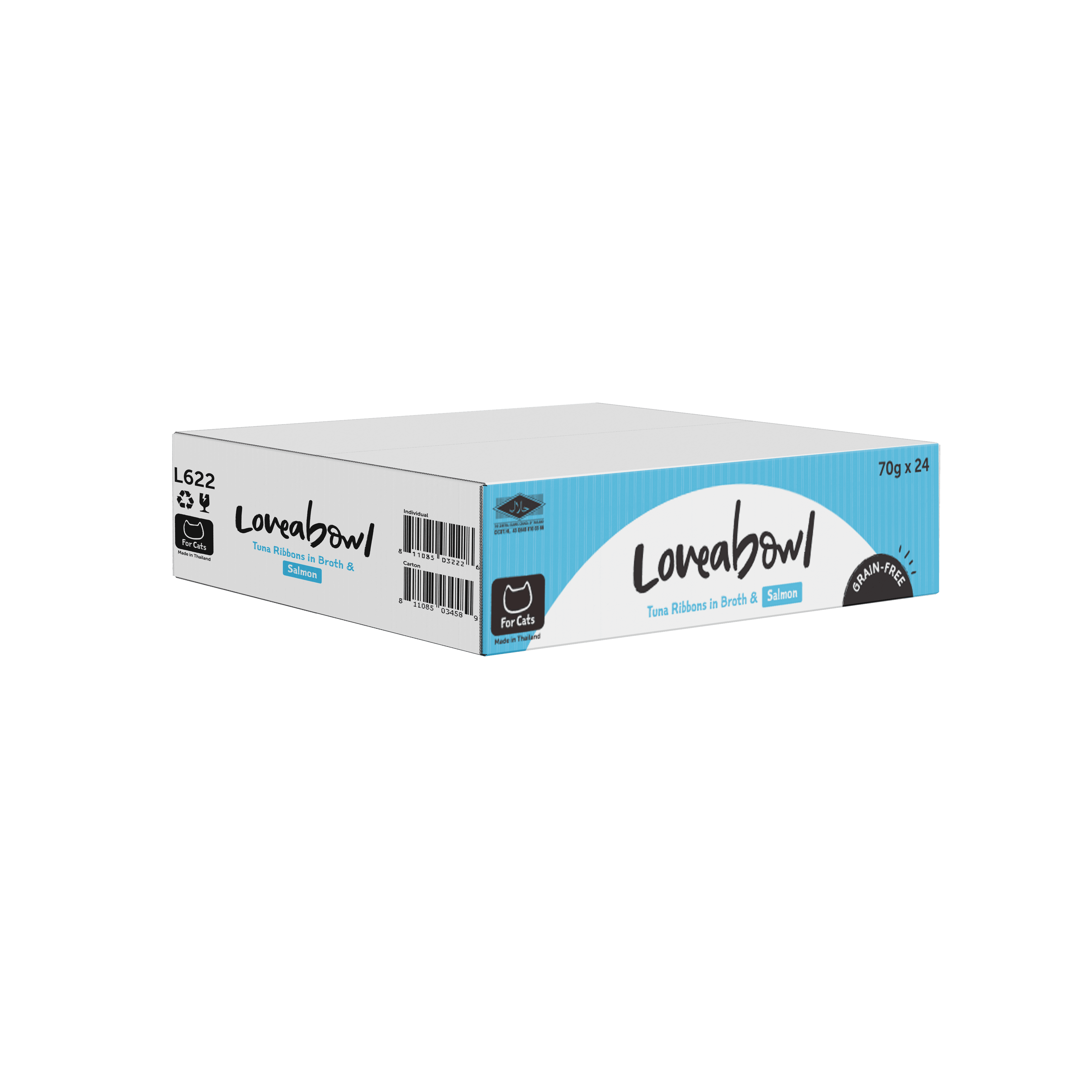 Loveabowl Broth Wet Cat Food (Tuna & Salmon), 70g x 24