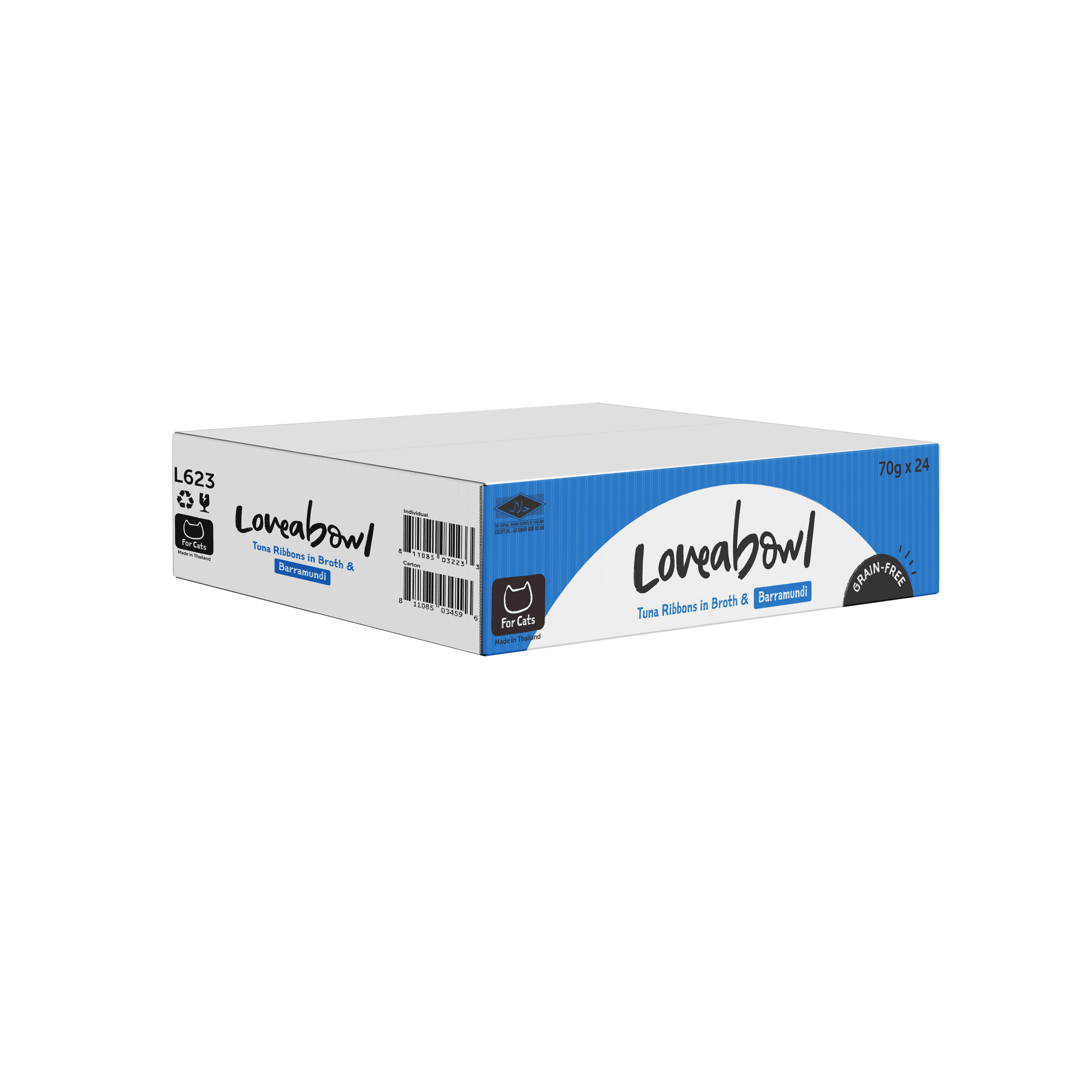 Loveabowl Broth Wet Cat Food (Tuna & Barramundi), 70g x 24
