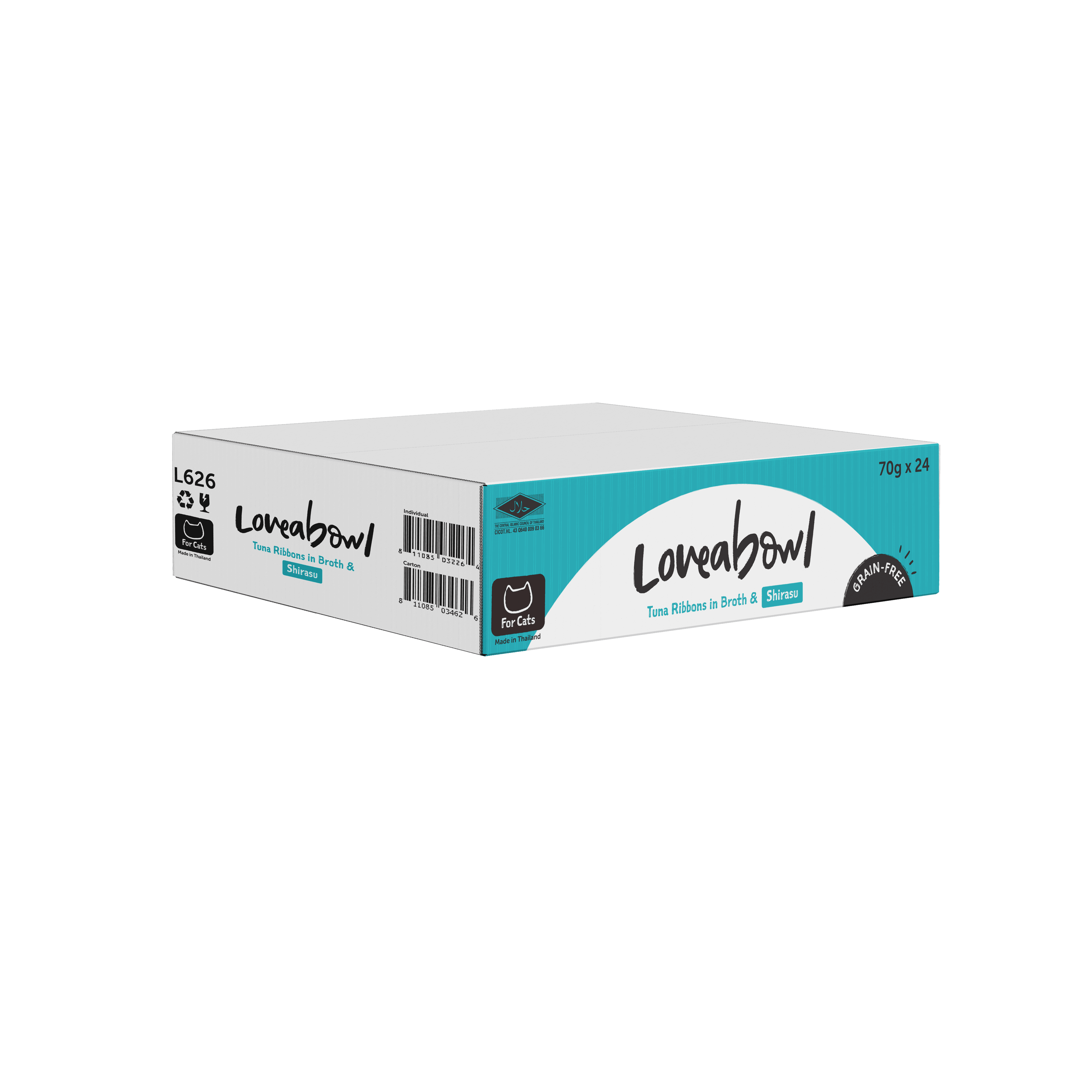 Loveabowl Broth Wet Cat Food (Tuna & Shirasu), 70g x 24