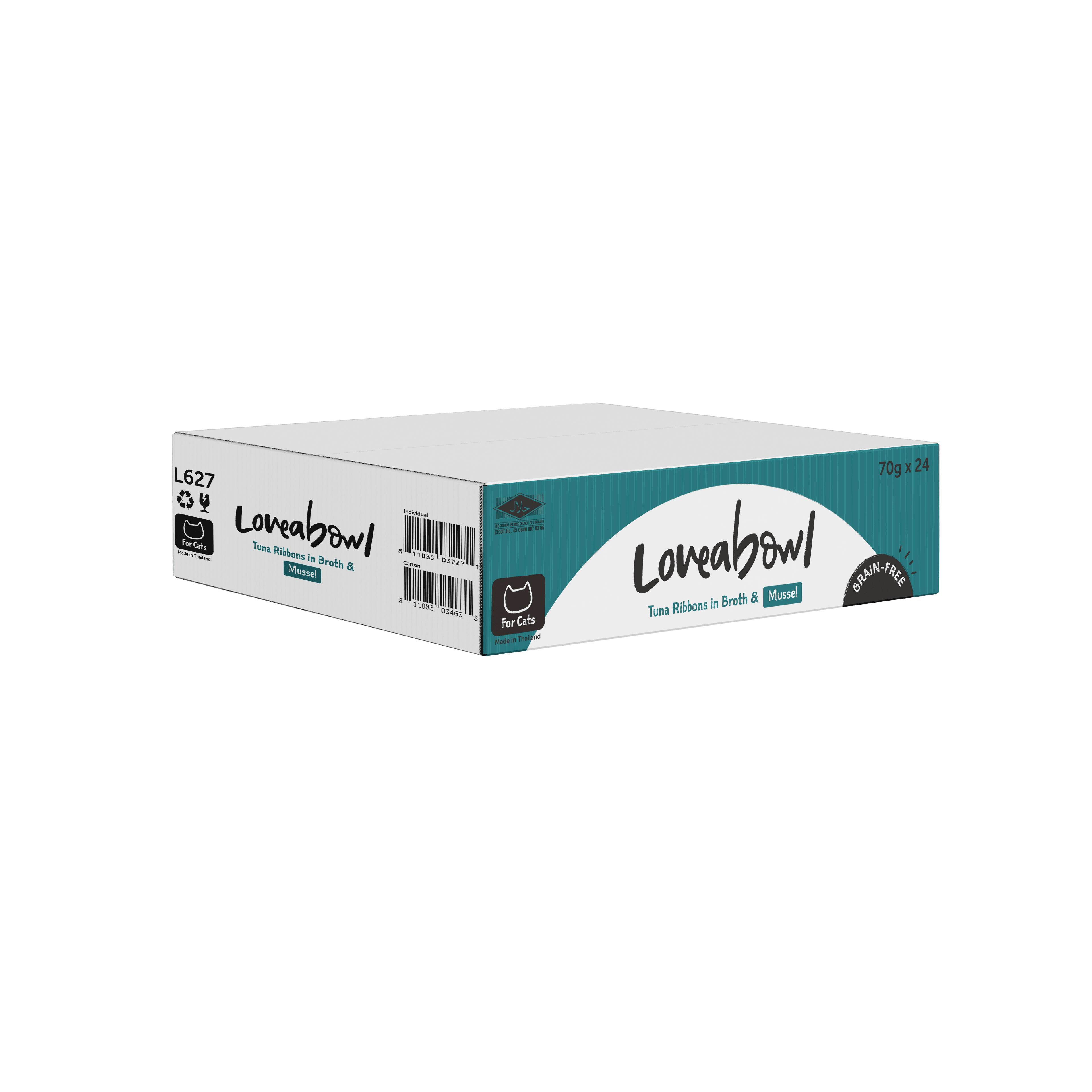 Loveabowl Broth Wet Cat Food (Tuna & Mussel), 70g x 24