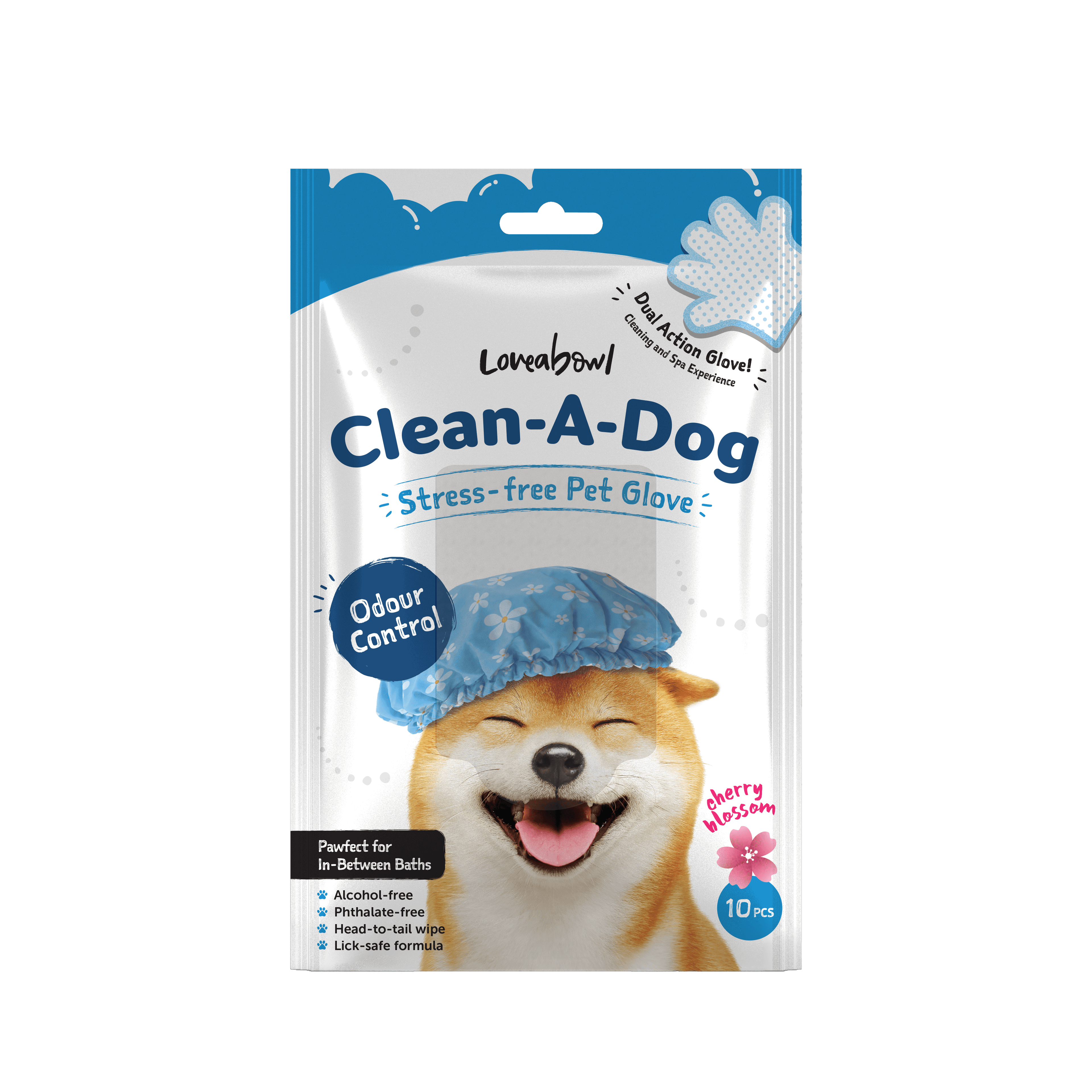 Loveabowl Clean-A-Dog Stress-free Pet Glove (Cherry Blossom), 10pcs