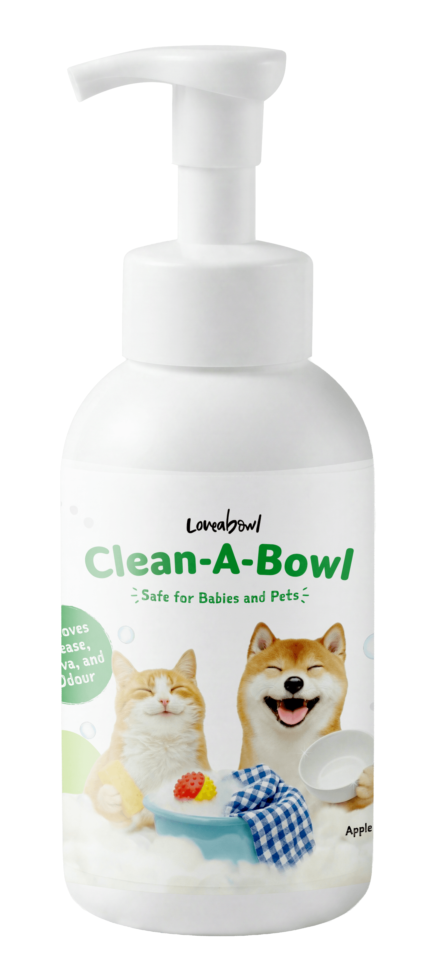 Loveabowl Clean-A-Bowl Pet-Safe Multi-Purpose Foam Wash (Apple), 500ml