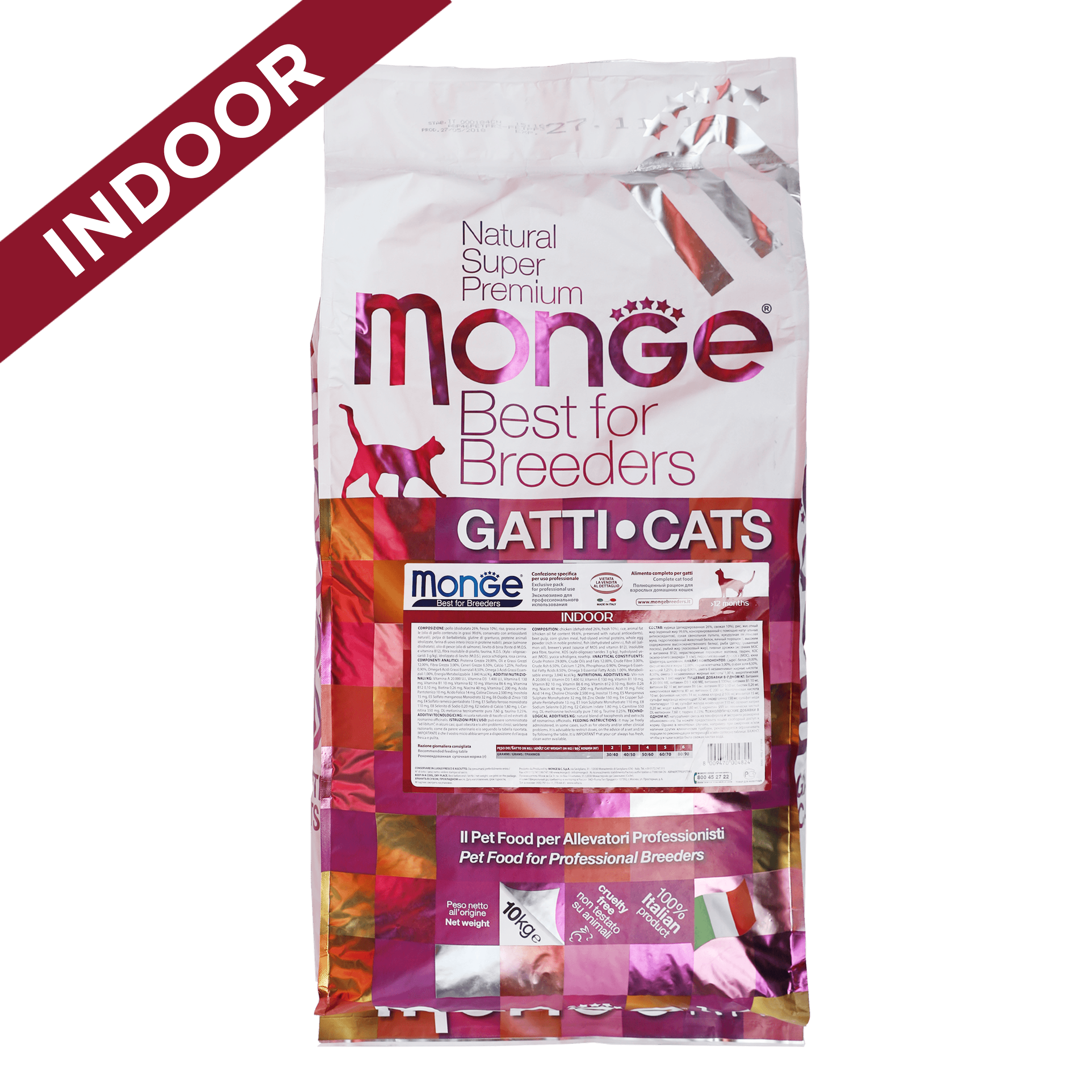 Monge Cat Breeder Indoor Chicken 10kg