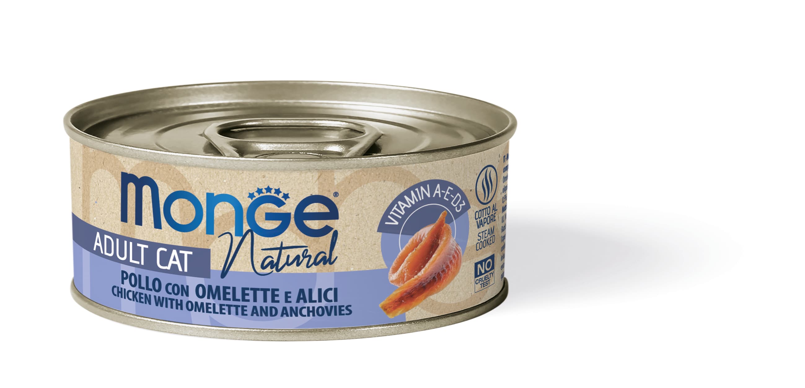 Monge Canned Cat Food - Delicate Chicken With Omelette & Whitebait (80g)