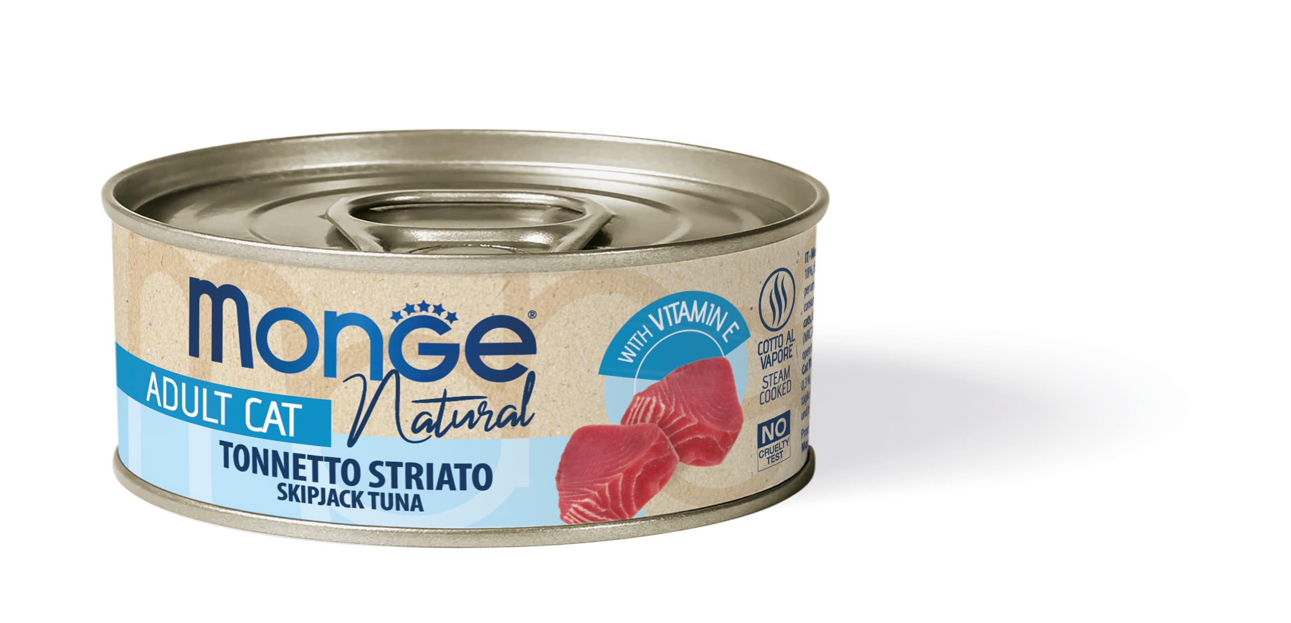 Monge Canned Cat Food - Natural Atlantic Tuna (80g)