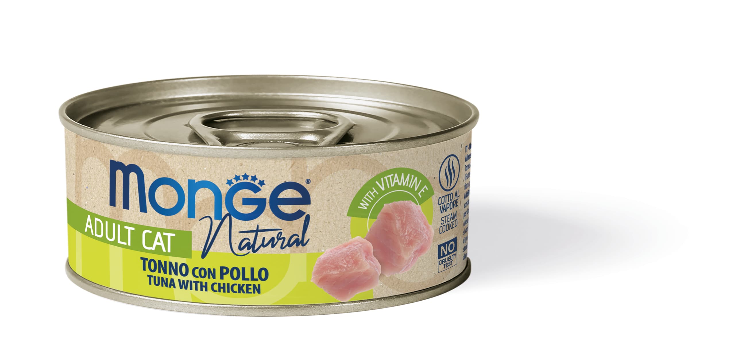 Monge Canned Cat Food - Natural Yellowfin Tuna With Chicken (80g)