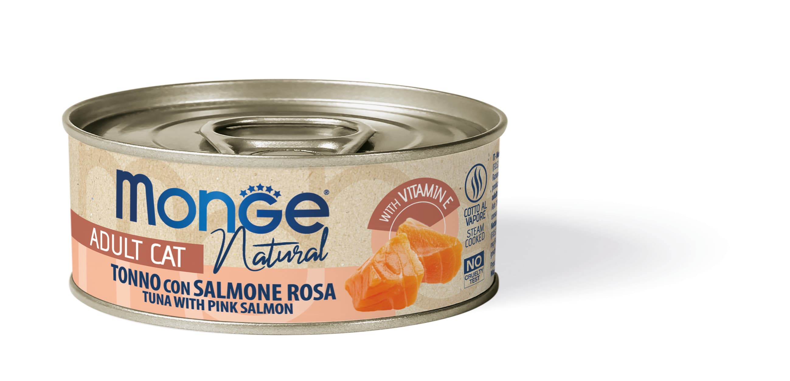Monge Canned Cat Food - Natural Yellowfin Tuna With Salmon (80g)