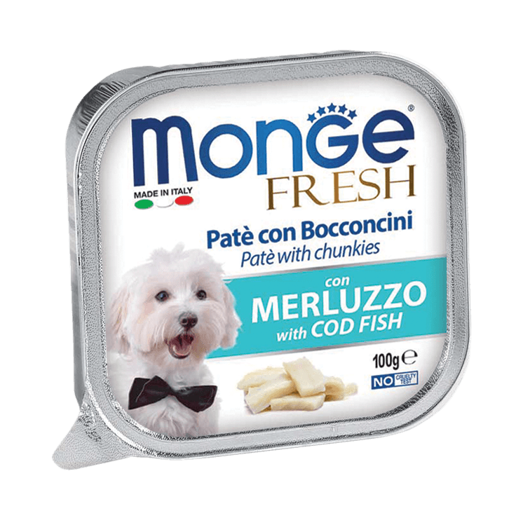 Monge Fresh Pate & Chunkies With Cod Fish 100g