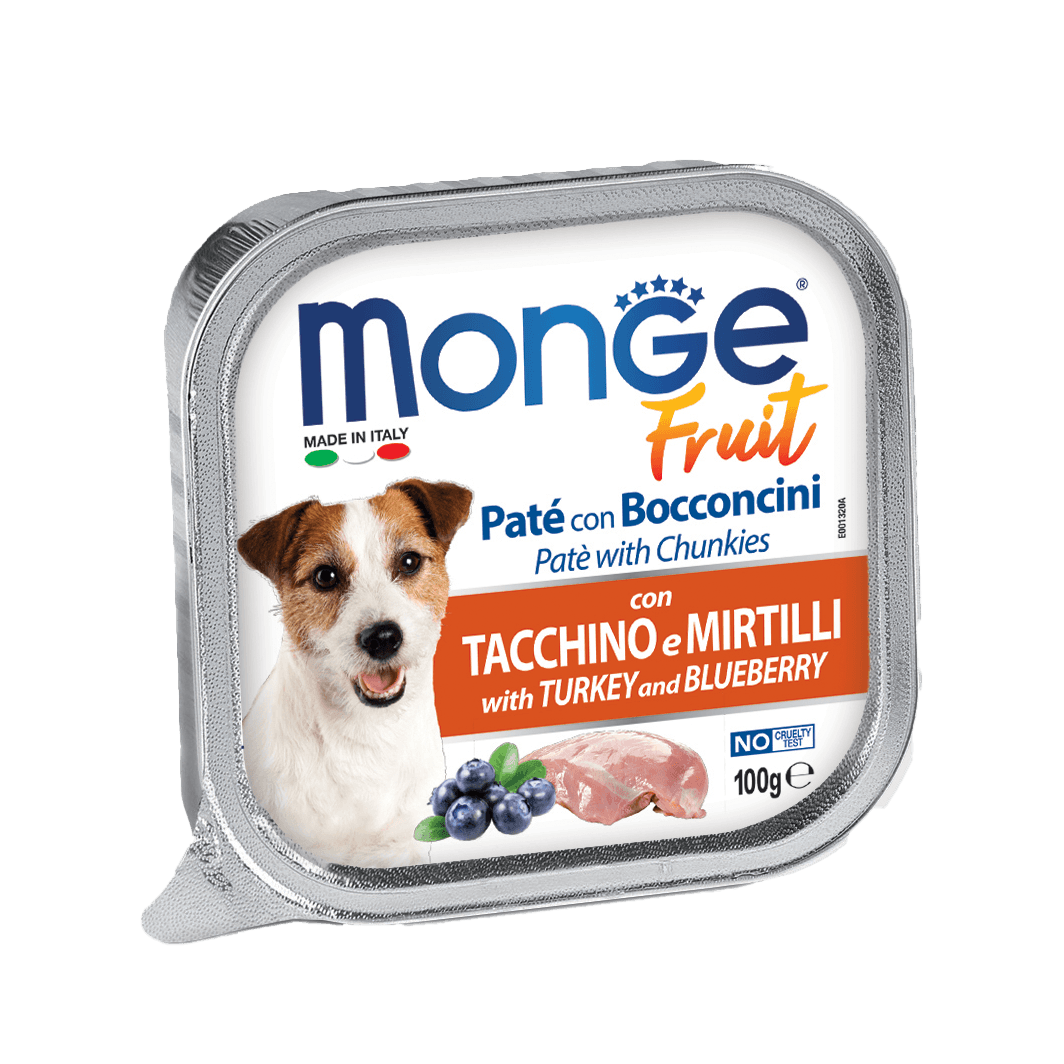 Monge Fruits Pate & Chunkies With Turkey & Blueberry 100g