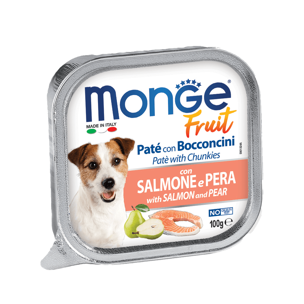 Monge Fruits Pate & Chunkies With Salmon & Pear 100g