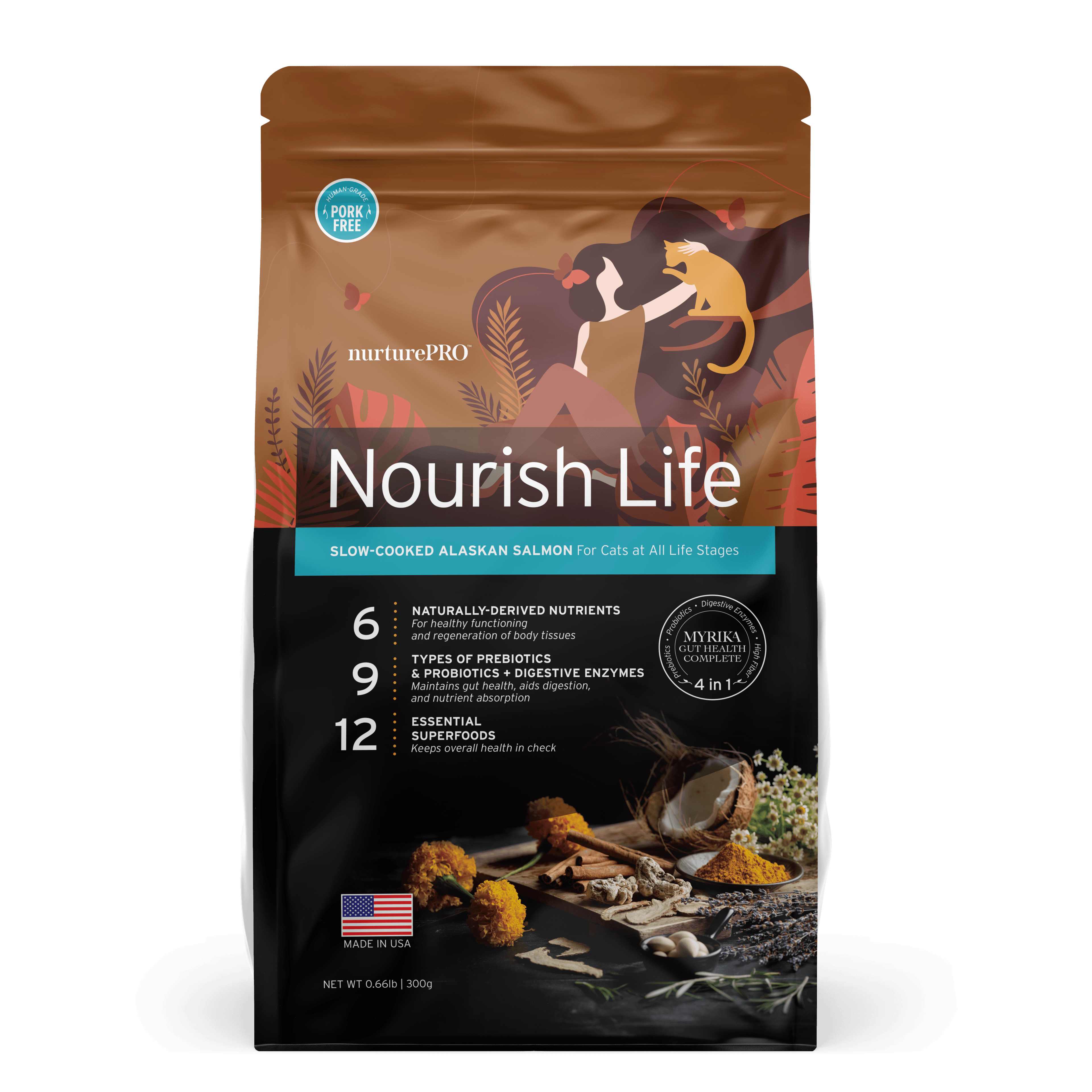 Nurture Pro Nourish Life Slow-cooked Dry Cat Food (Alaskan Salmon), 300g