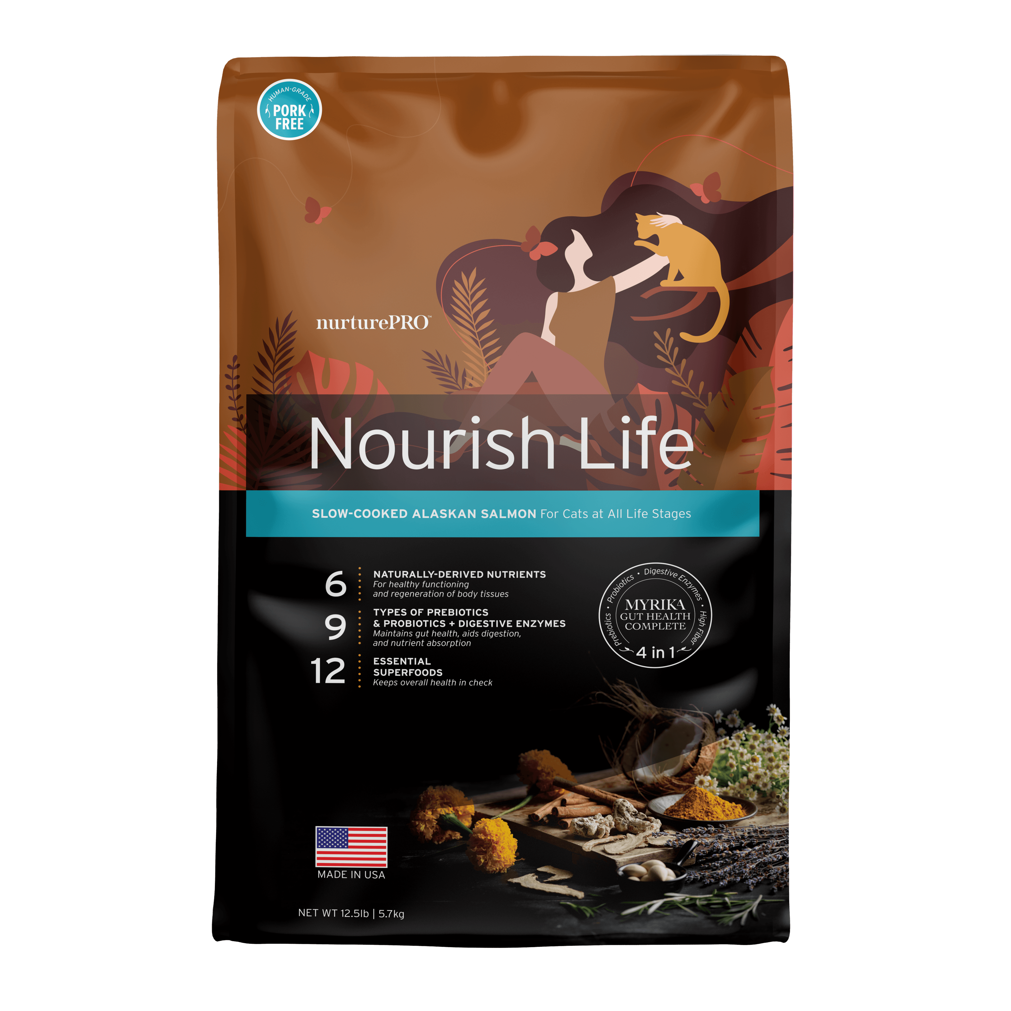 Nurture Pro Nourish Life Slow-cooked Dry Cat Food (Alaskan Salmon), 5.7kg