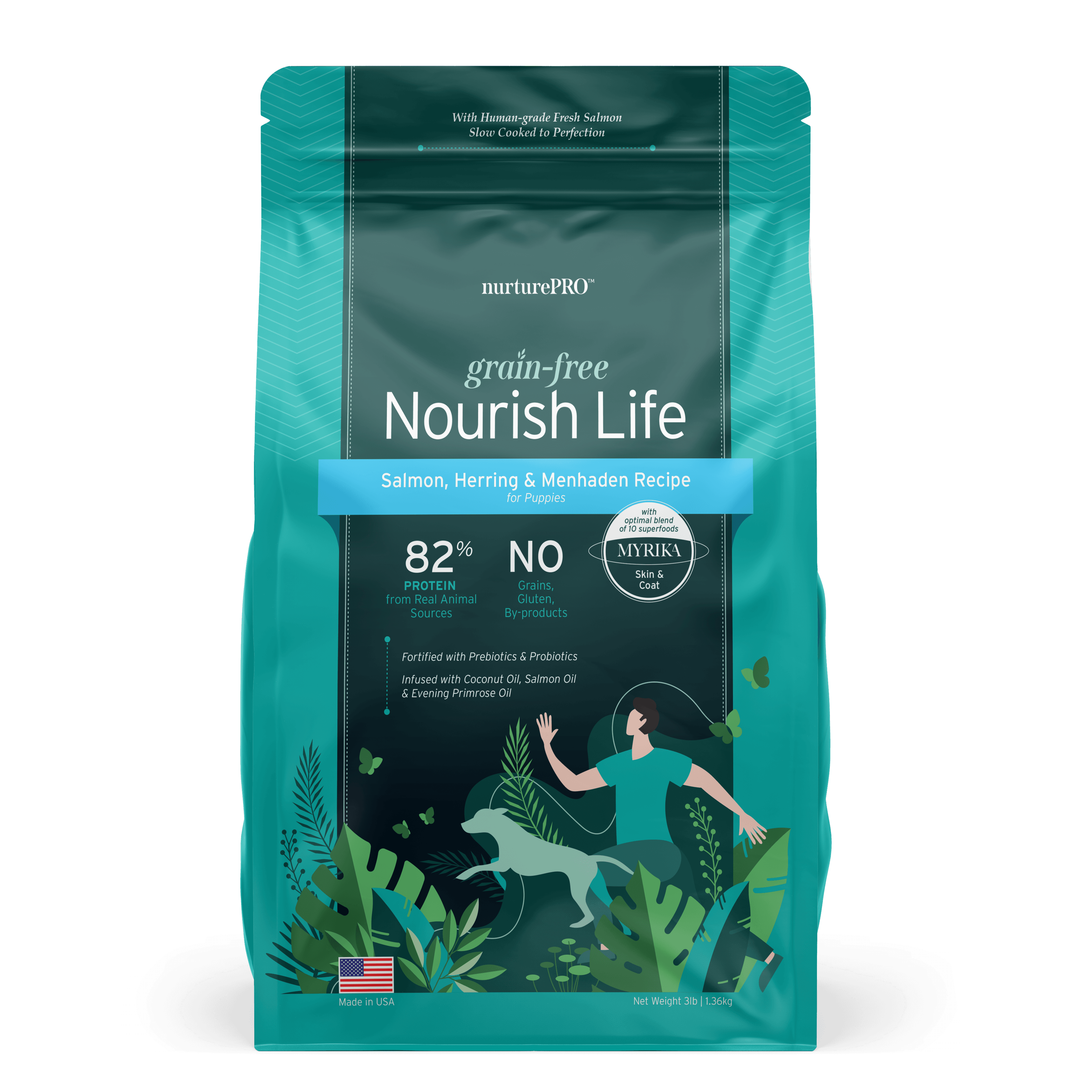 Nurture Pro Nourish Life Slow-cooked Grain-free Dry Dog Food, Puppies (Salmon,Herring,and Menhaden Recipe), 1.36kg