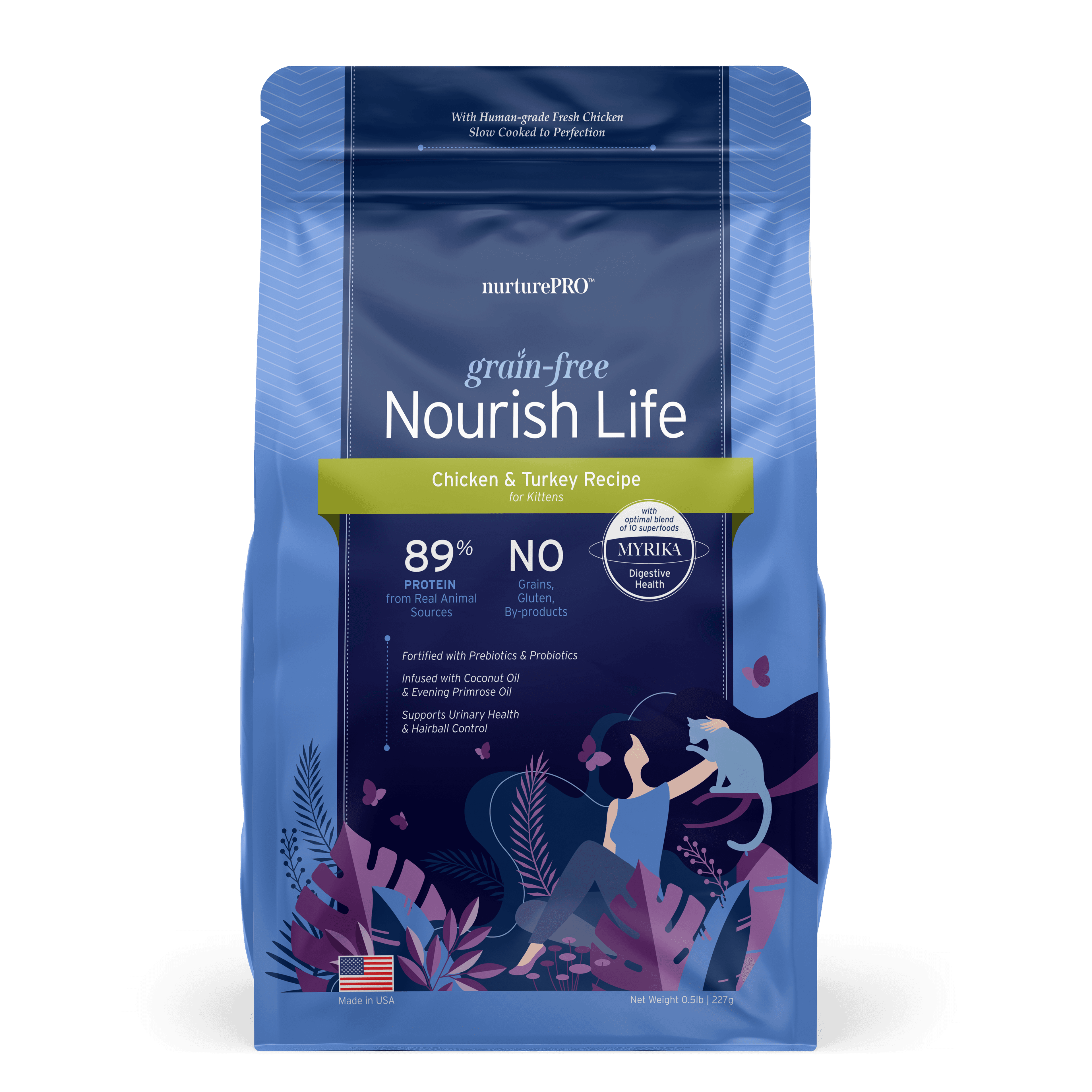 Nurture Pro Nourish Life Slow-cooked Grain-free Dry Cat Food, Kitten (Chicken &Turkey), 227g